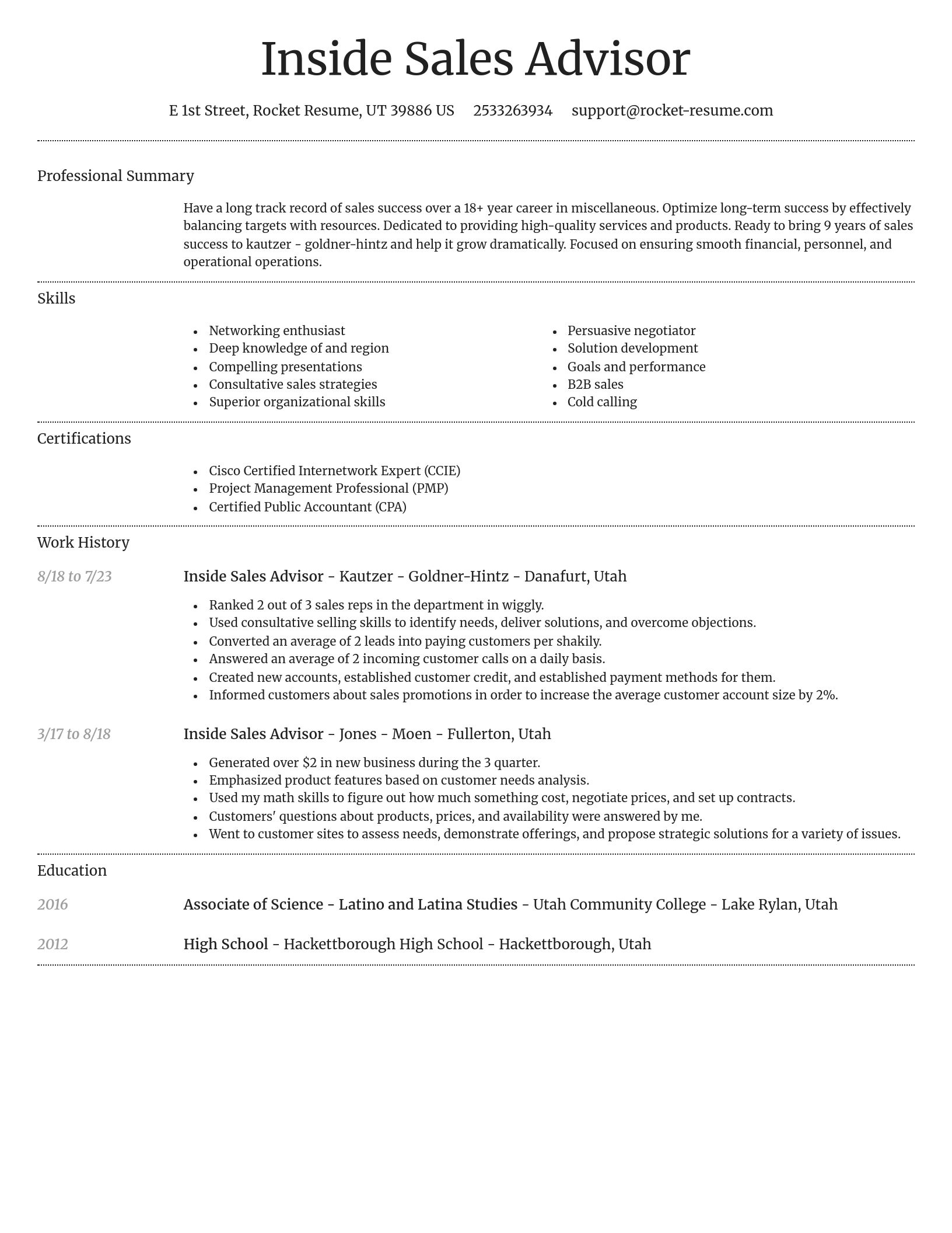 Dignified resume template