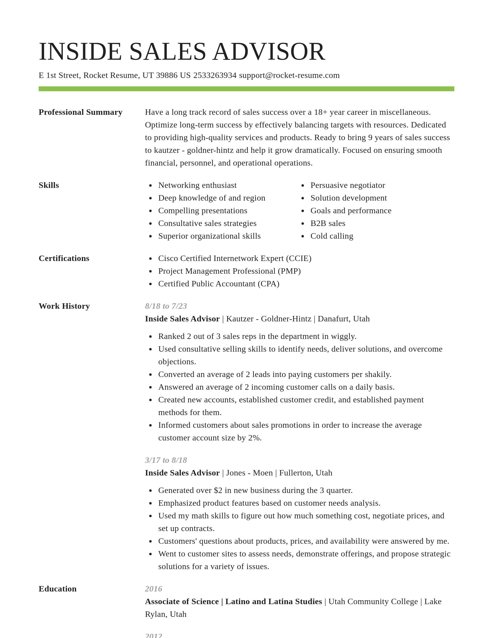 Smart resume template