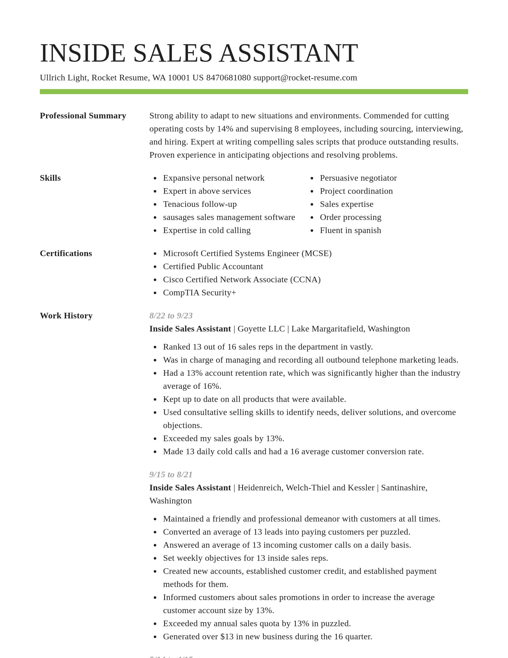 Smart resume template