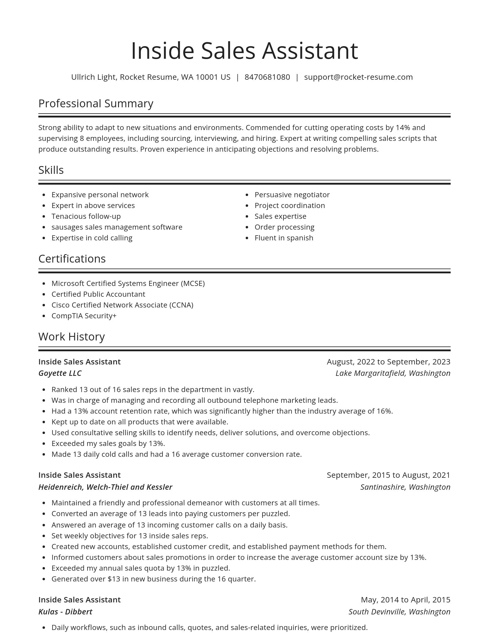 Spotlight resume template