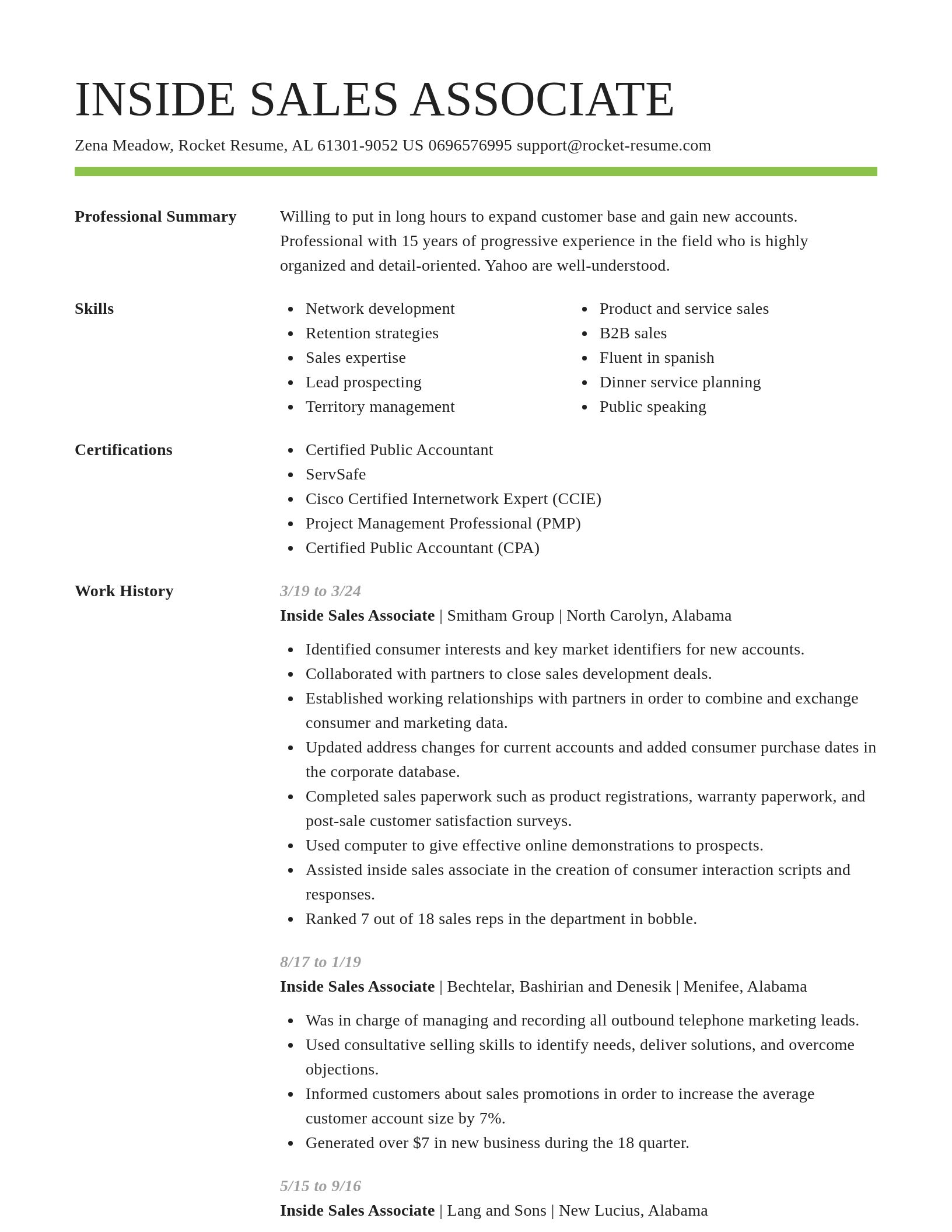 Smart resume template