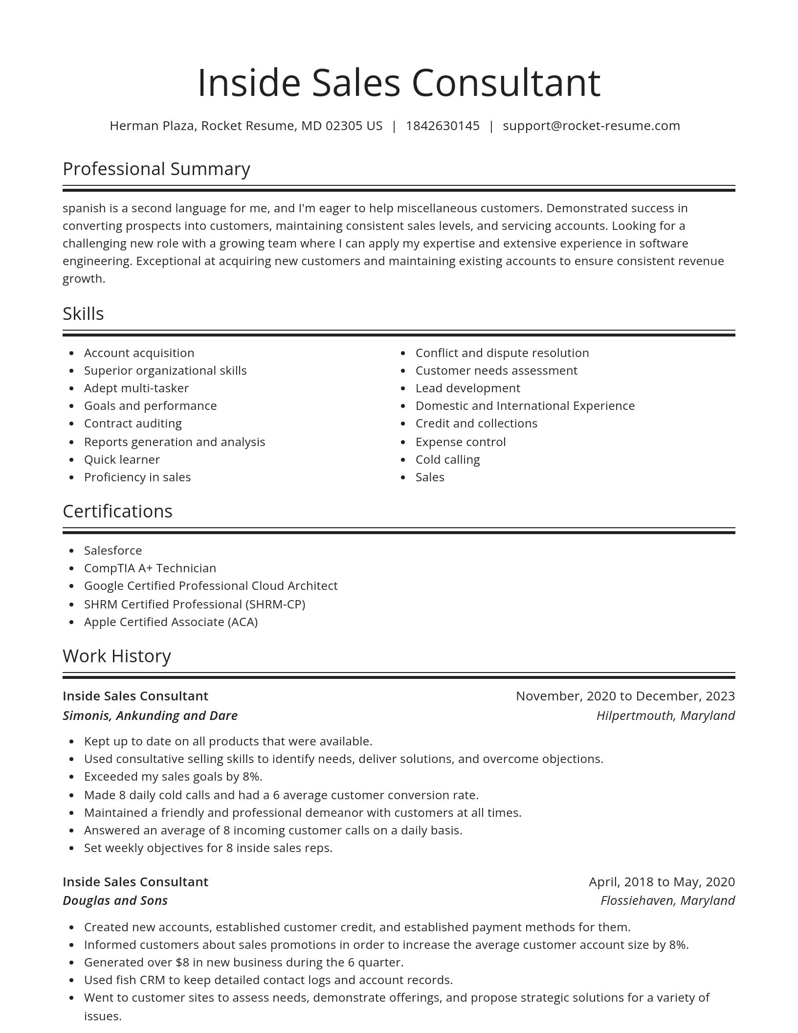 Spotlight resume template