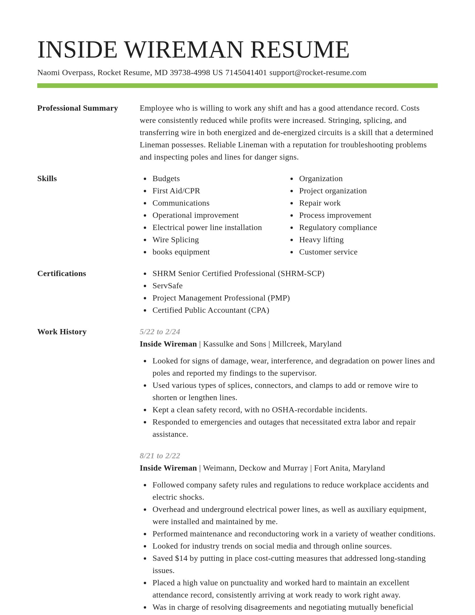 Smart resume template