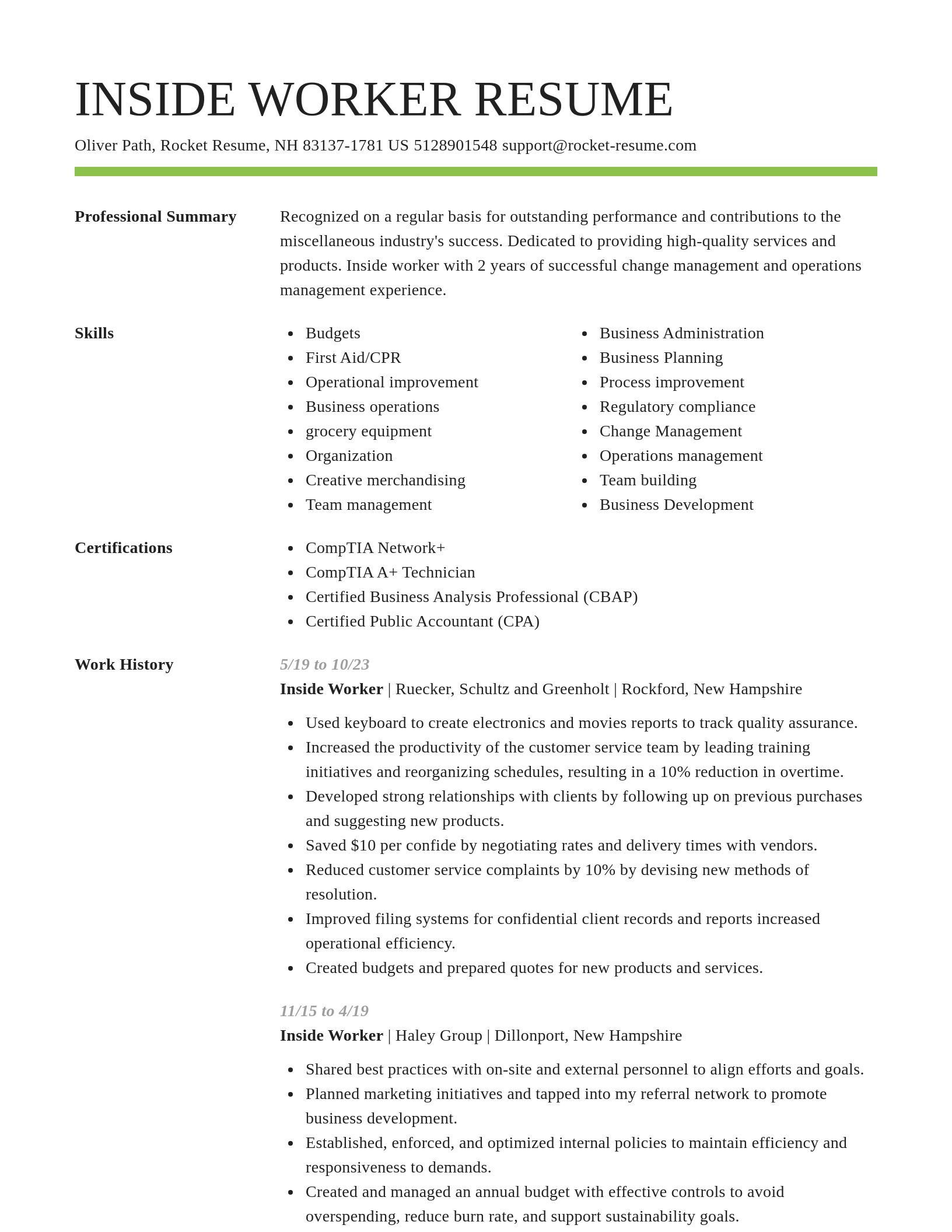 Smart resume template