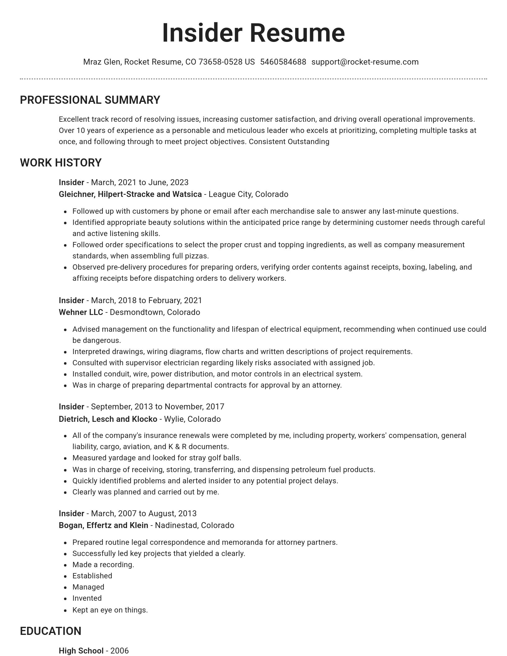 Brilliant resume template