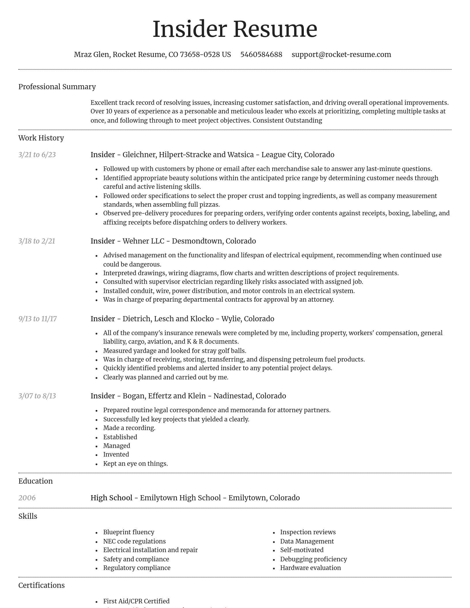 Dignified resume template