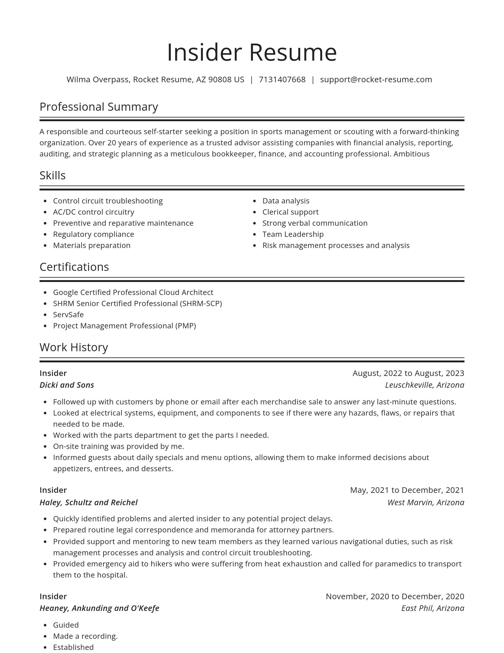 Spotlight resume template