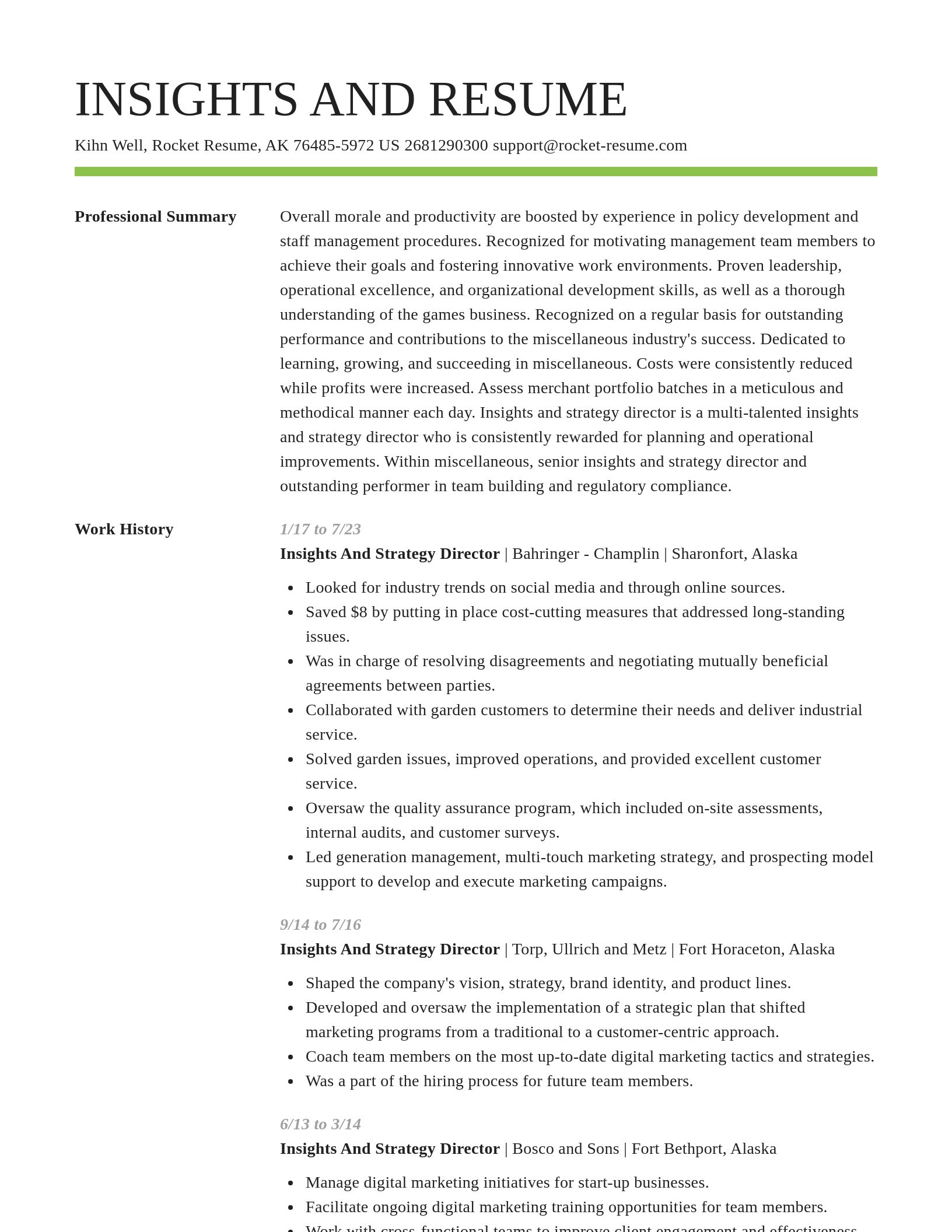 Smart resume template