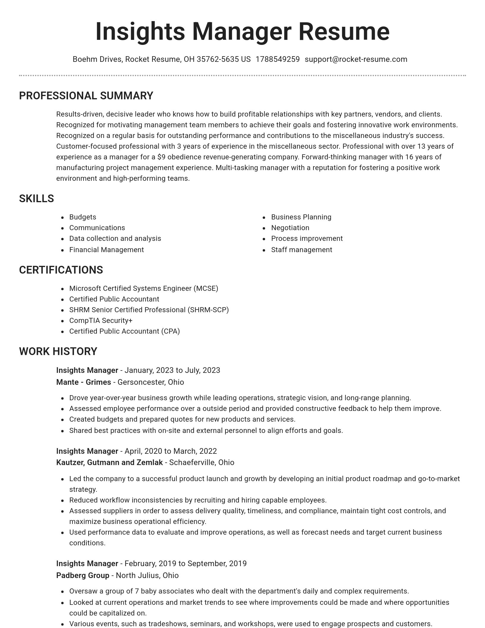 Brilliant resume template