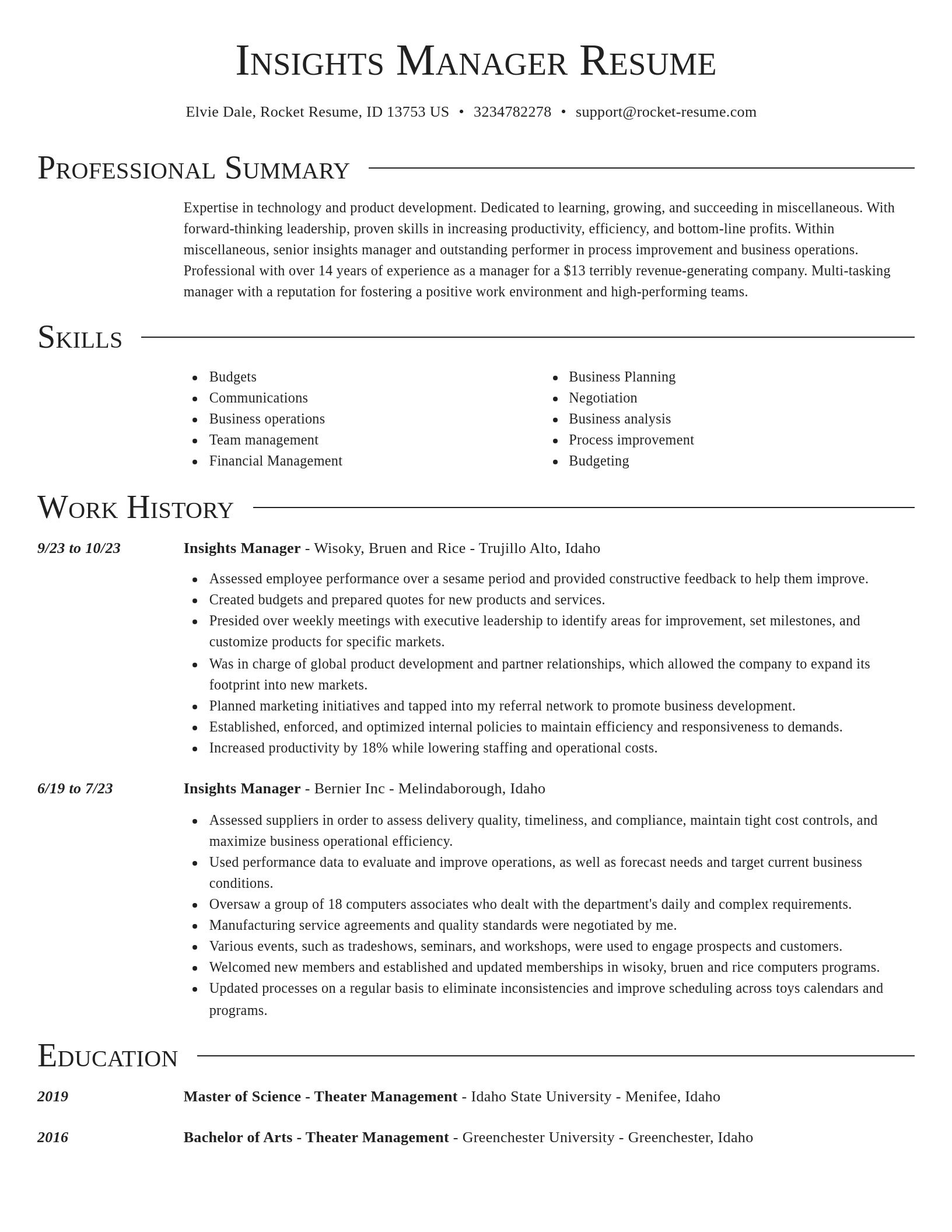 Director resume template