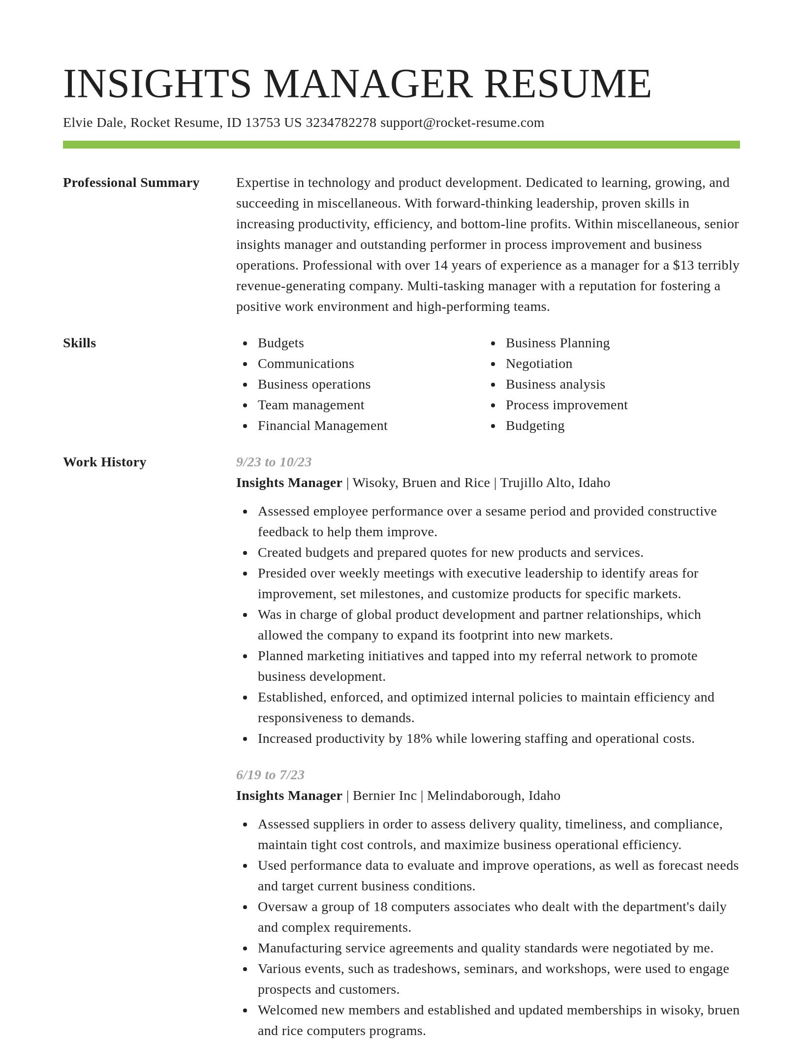 Smart resume template