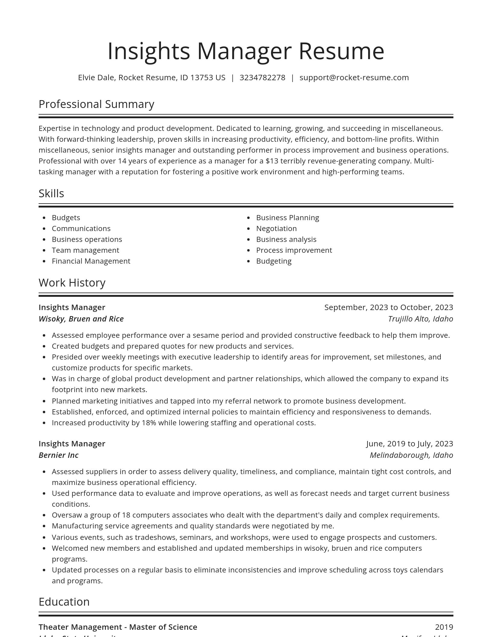 Spotlight resume template