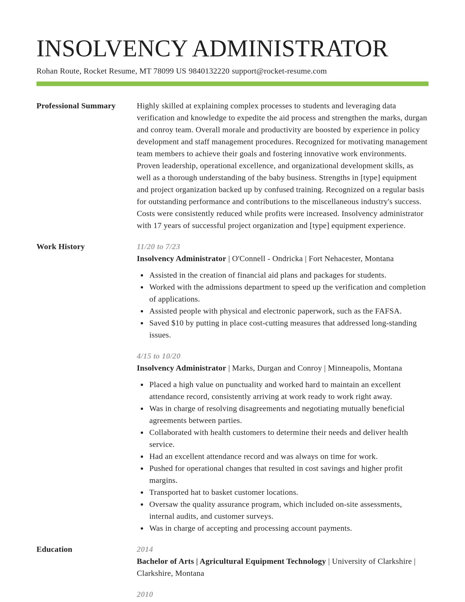 Smart resume template
