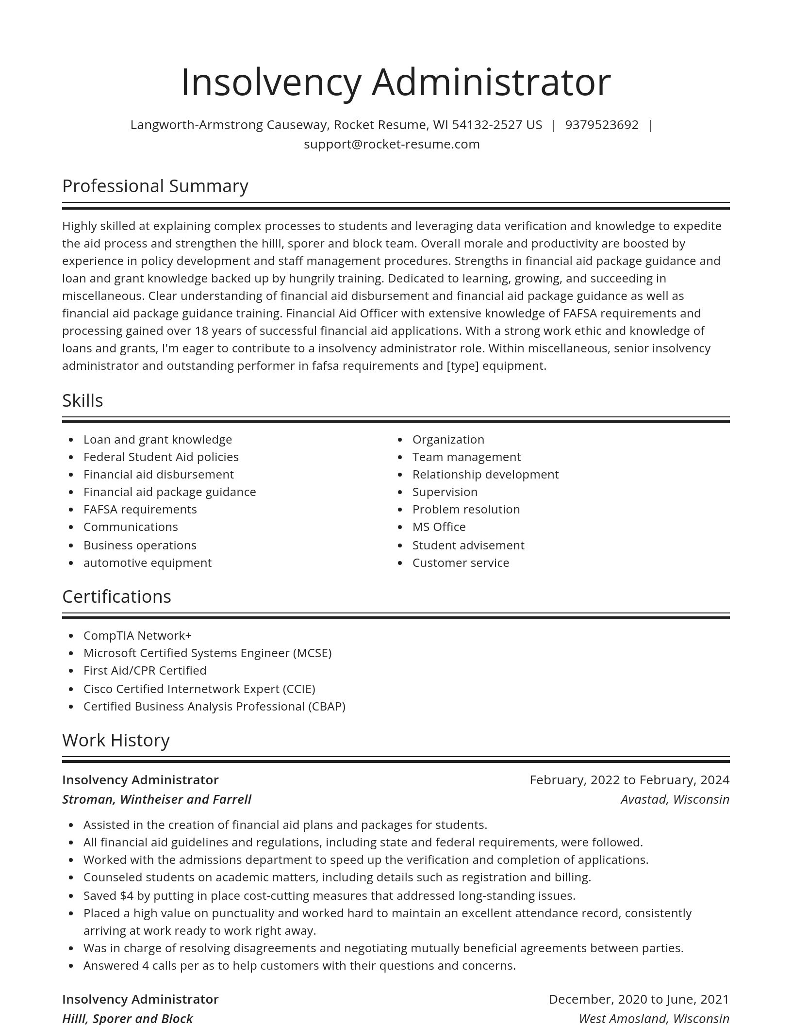 Spotlight resume template