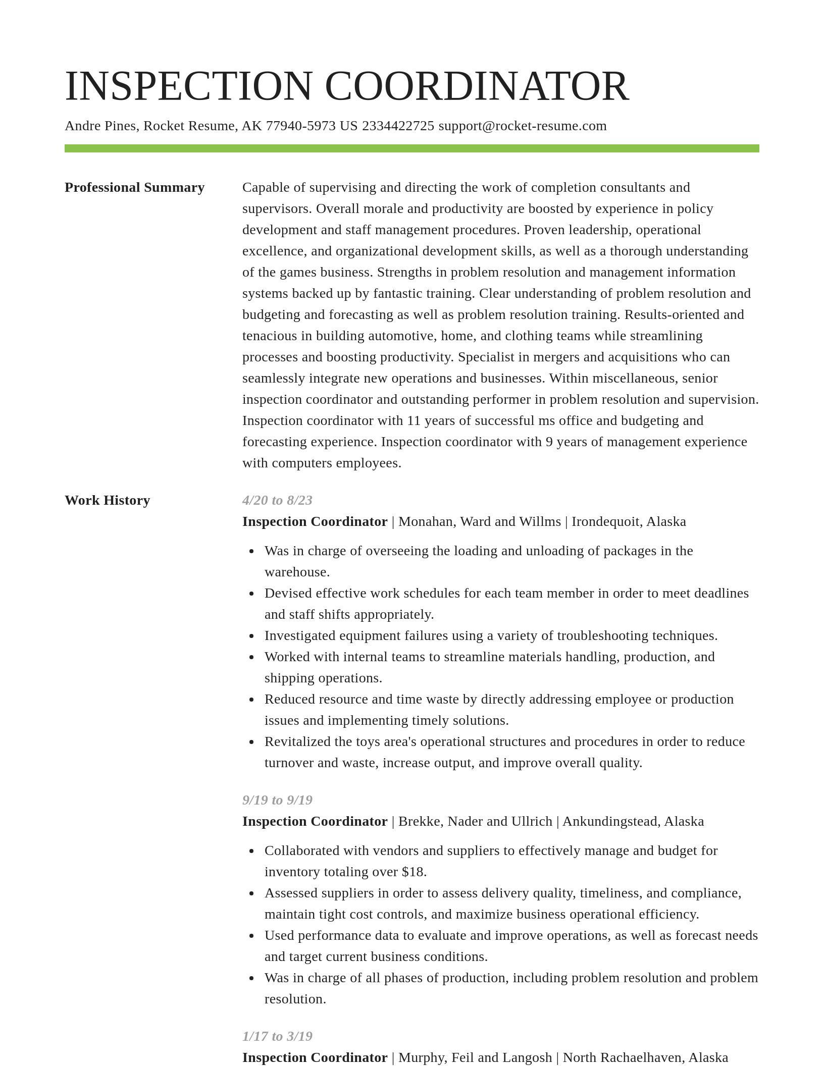 Smart resume template