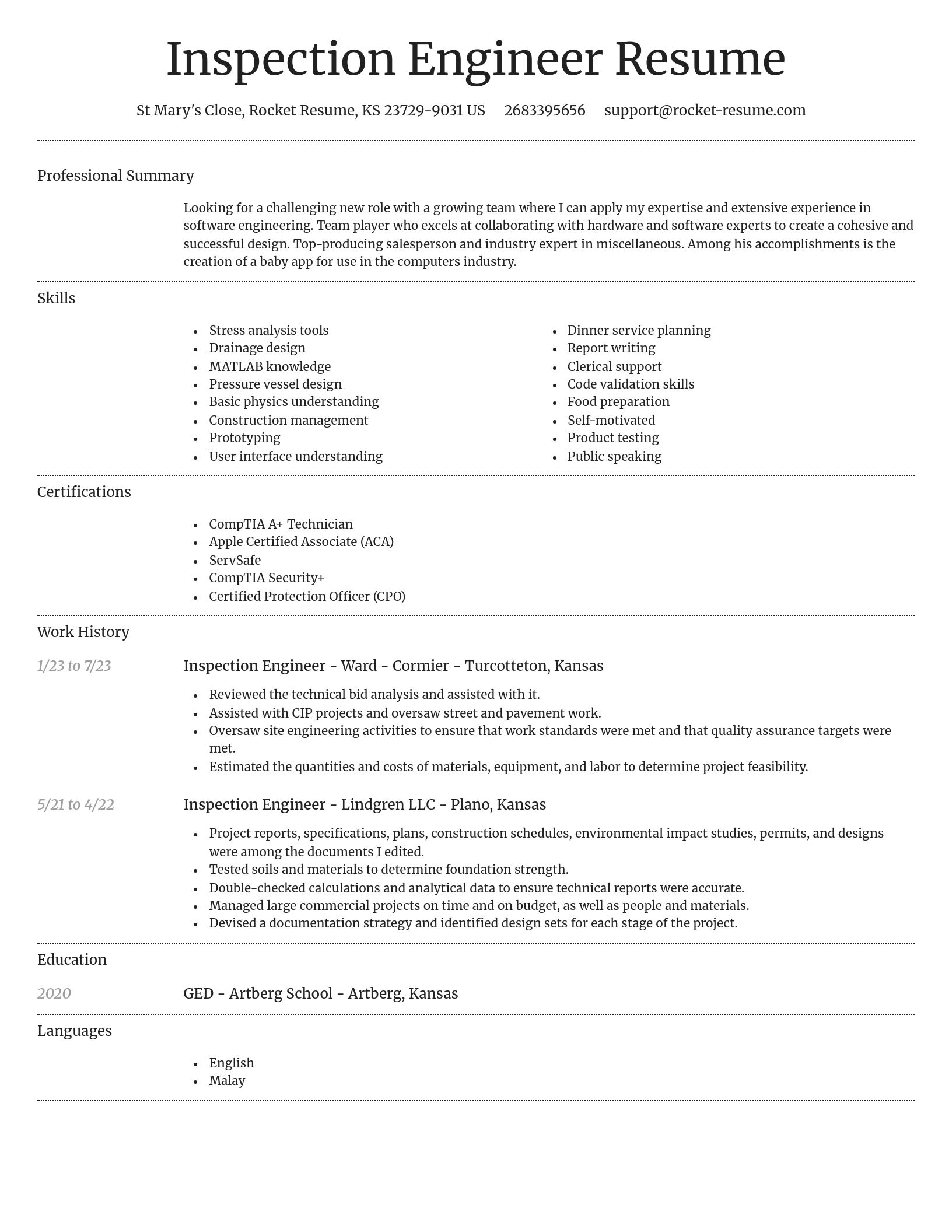 Dignified resume template