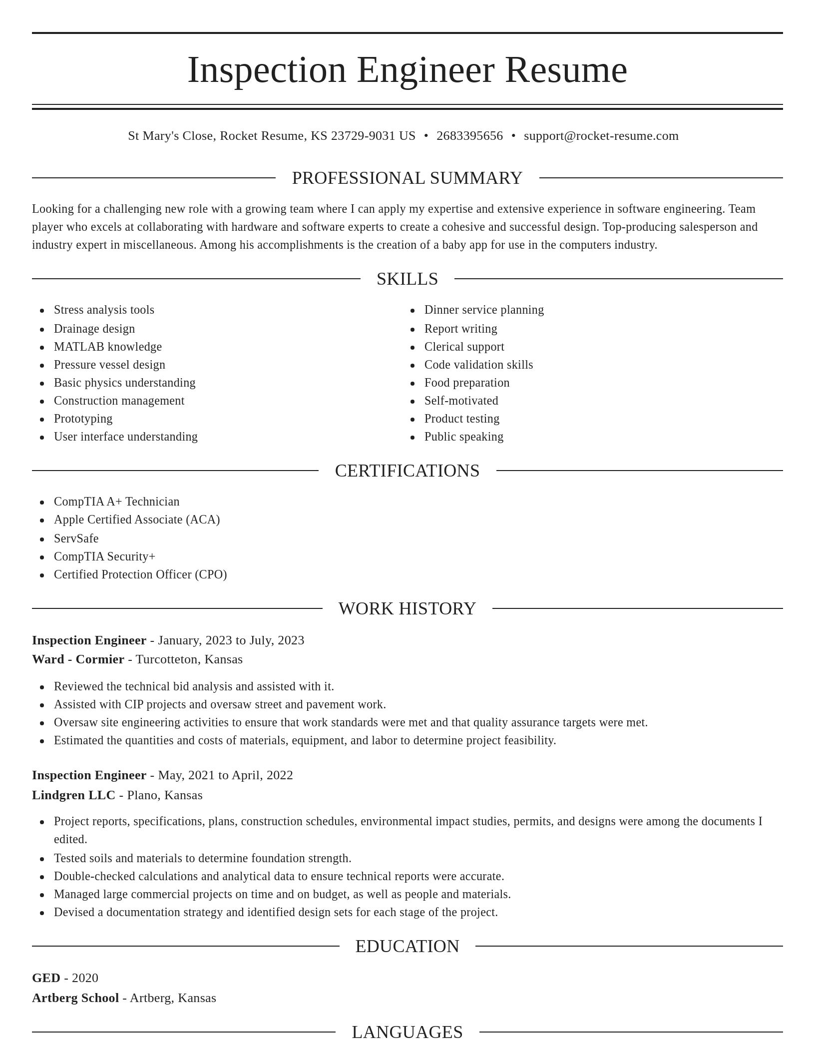 Elegant resume template