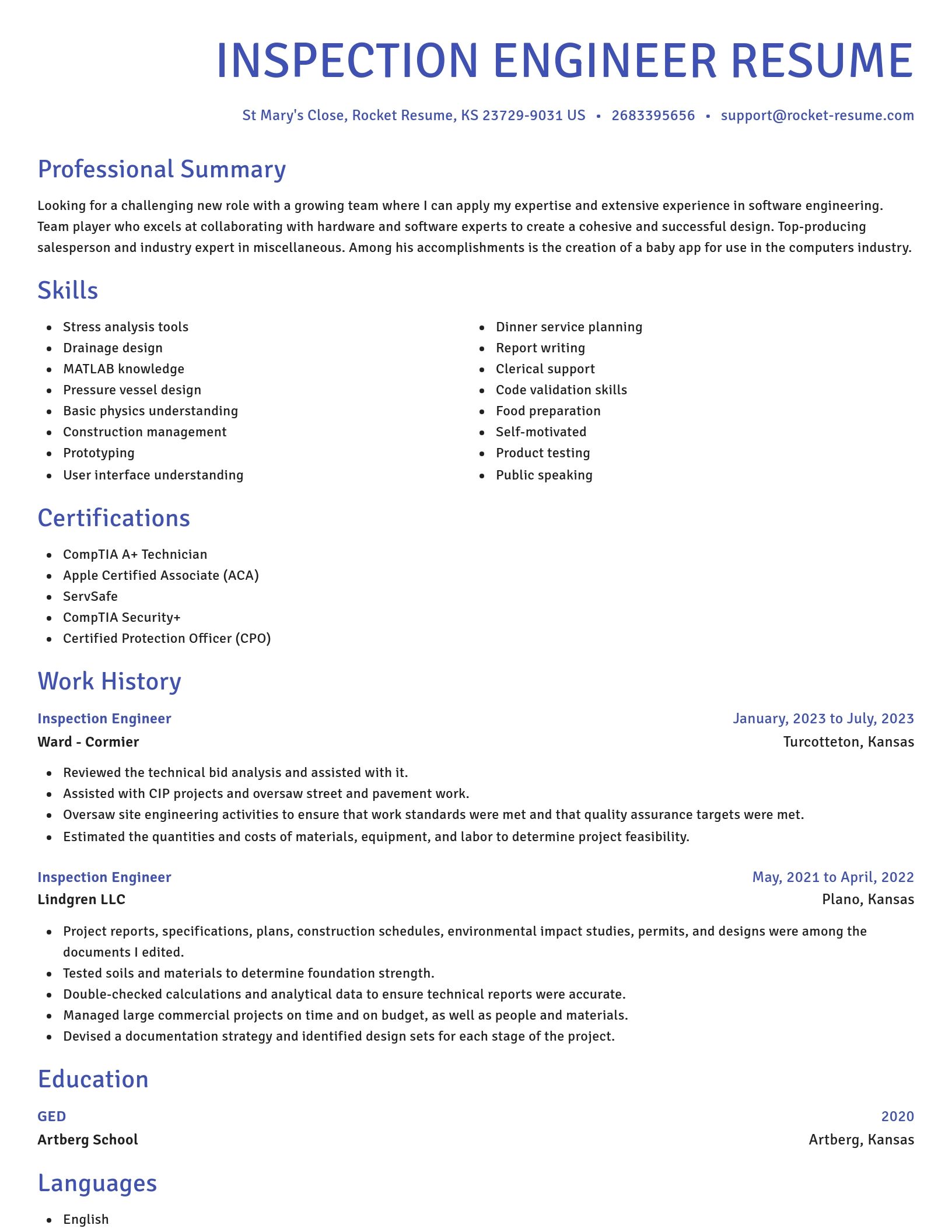Novel resume template