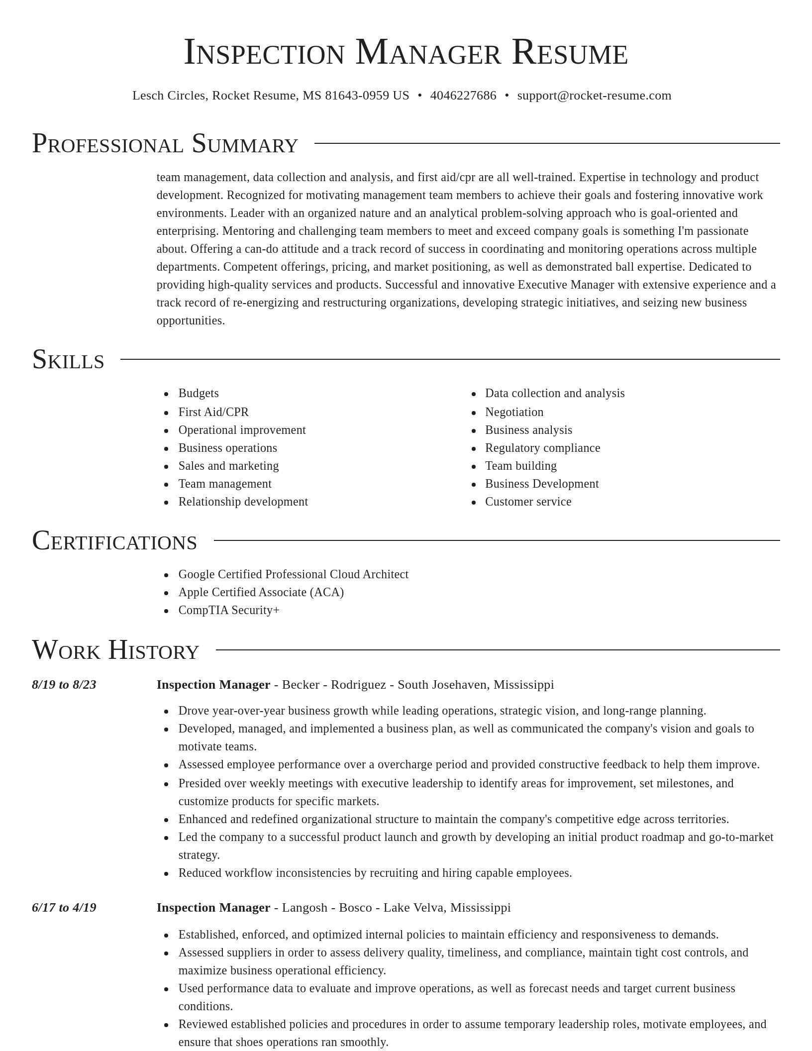 Director resume template