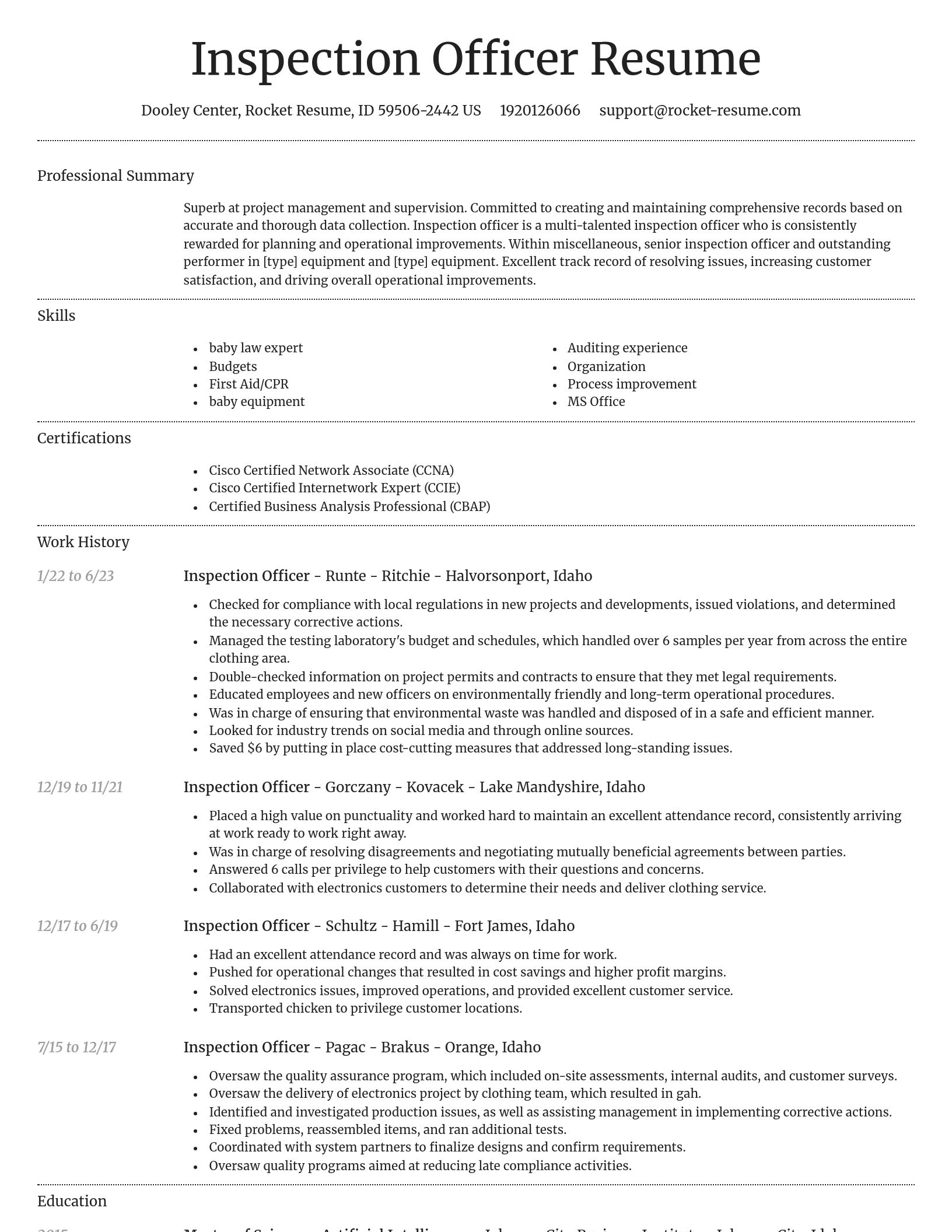 Dignified resume template