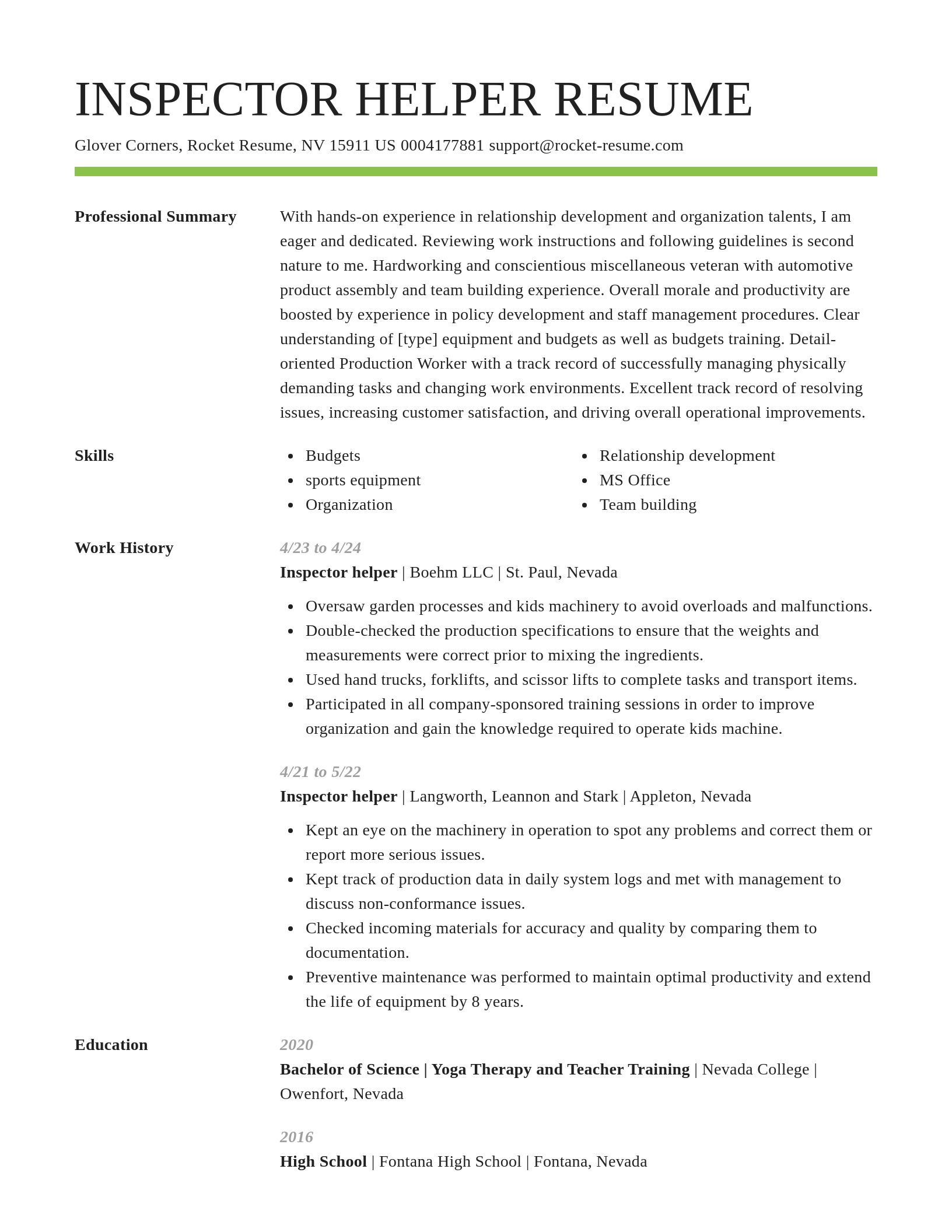 Smart resume template