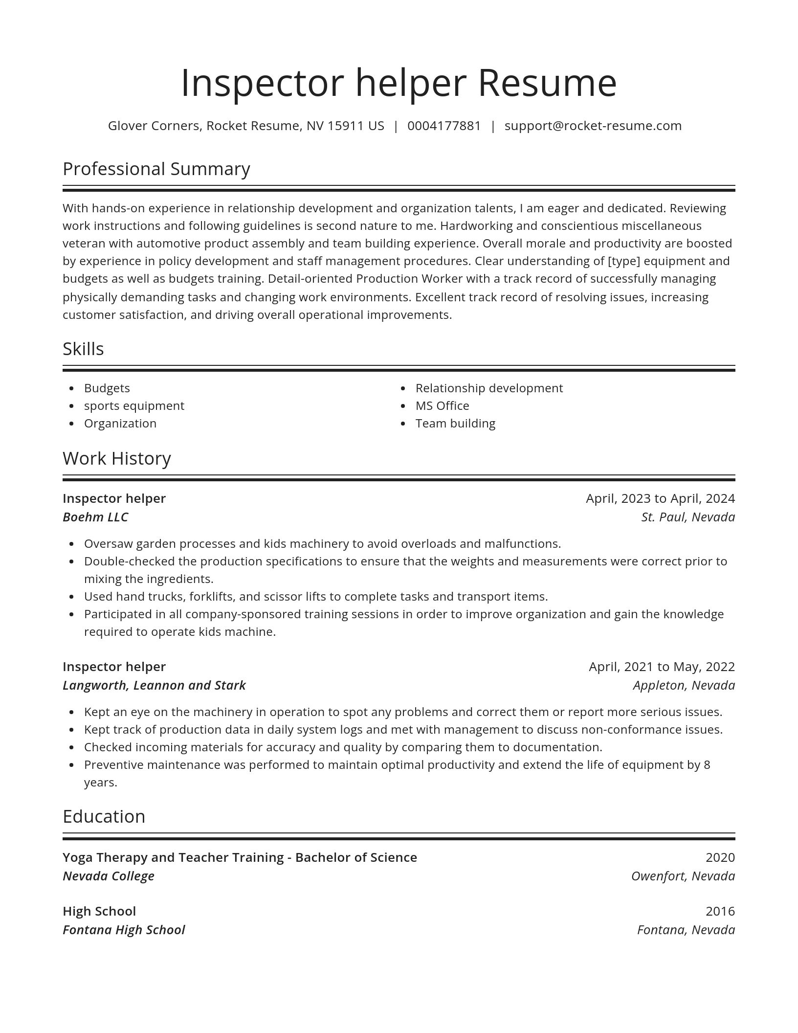 Spotlight resume template