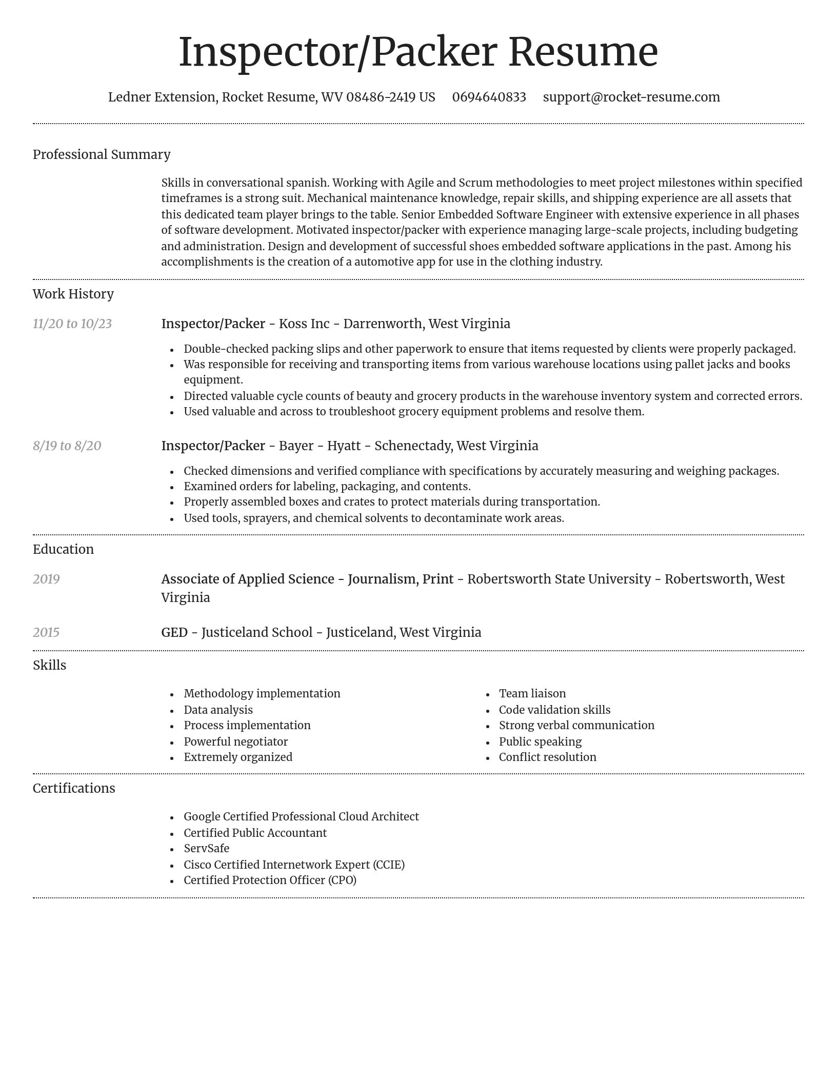 Dignified resume template