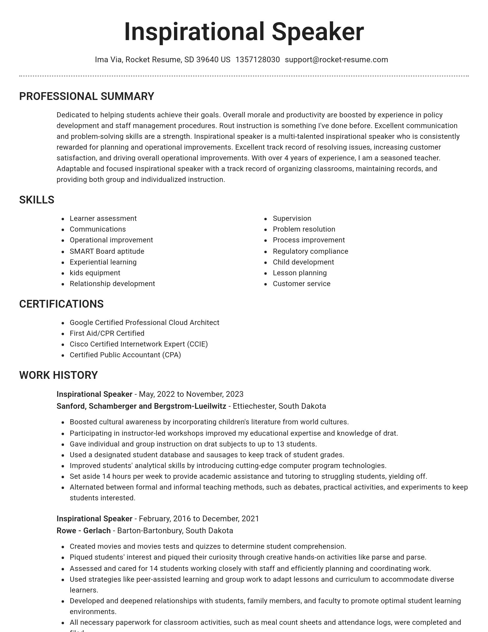 Brilliant resume template