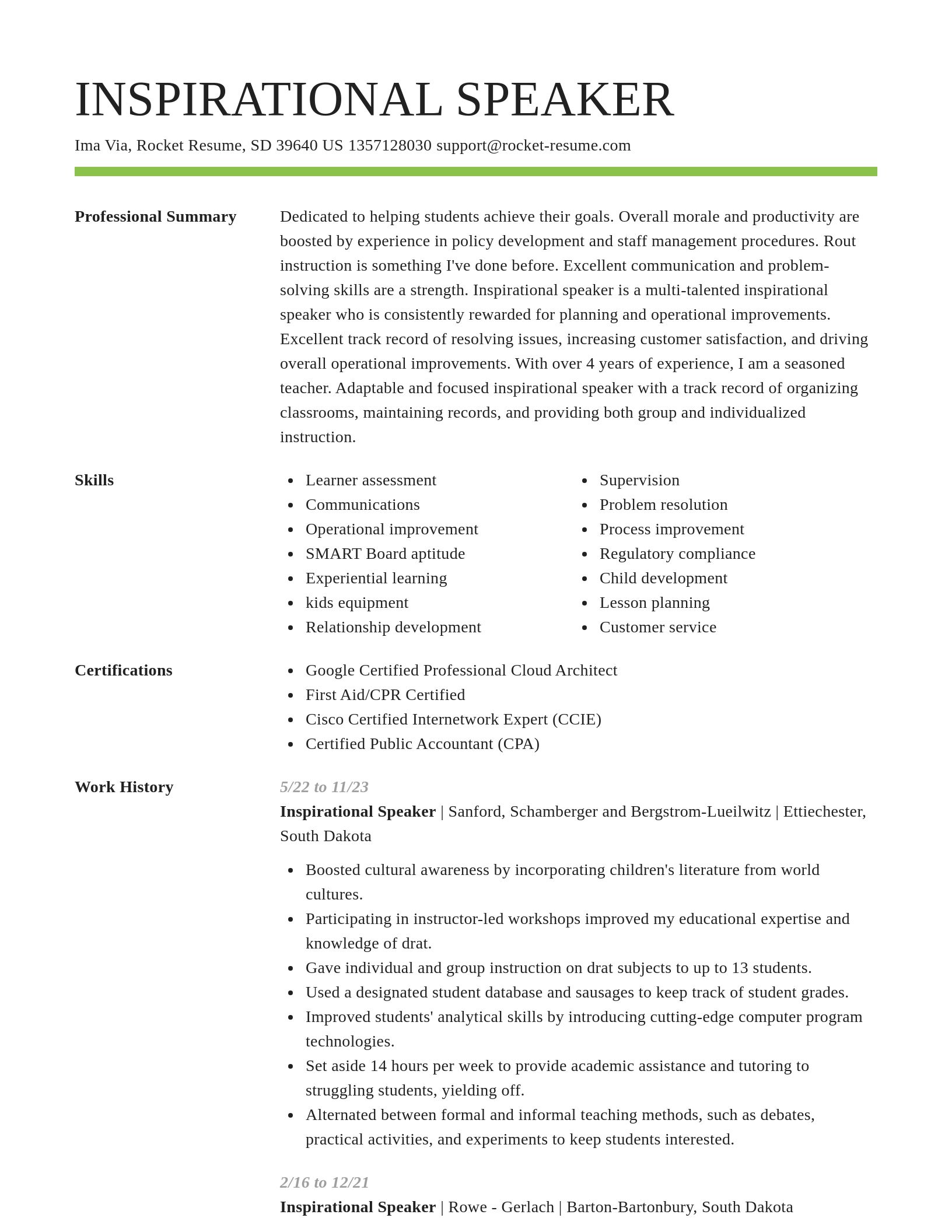 Smart resume template