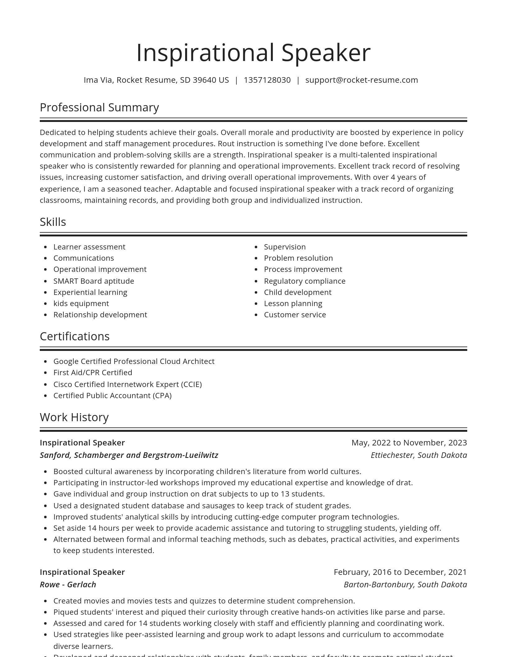 Spotlight resume template