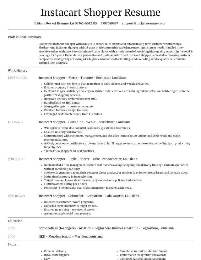 Dignified resume template