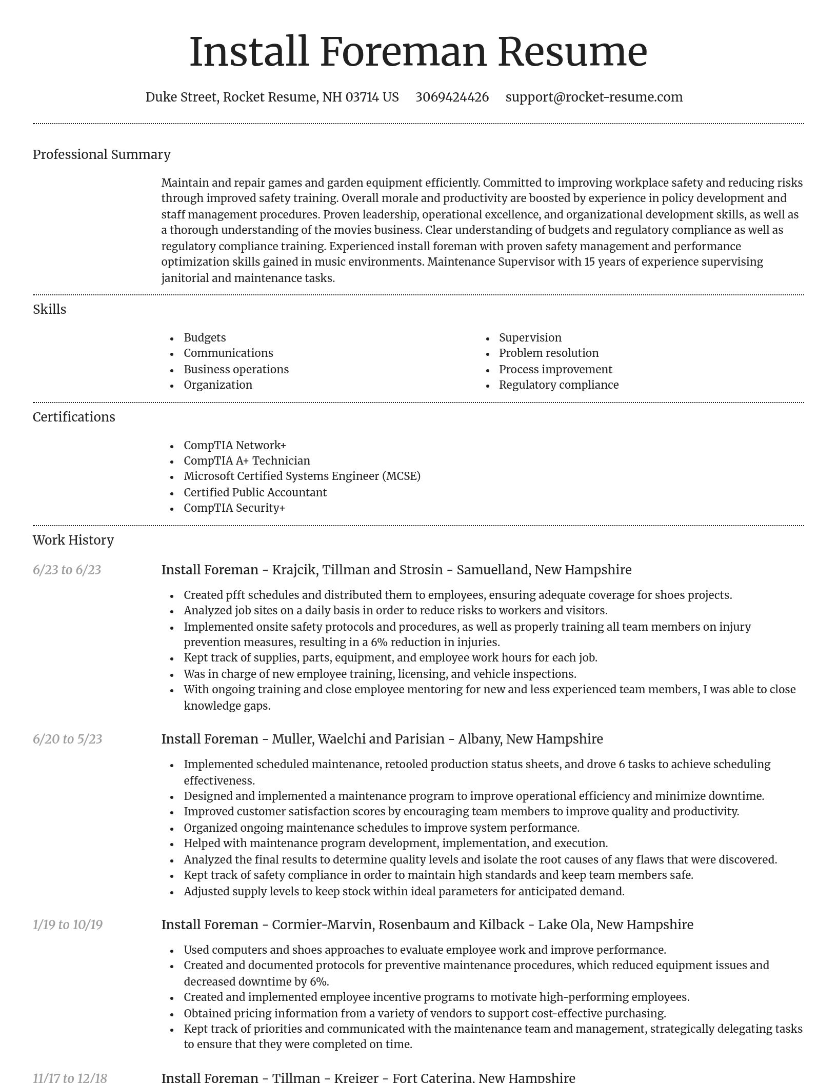 Dignified resume template