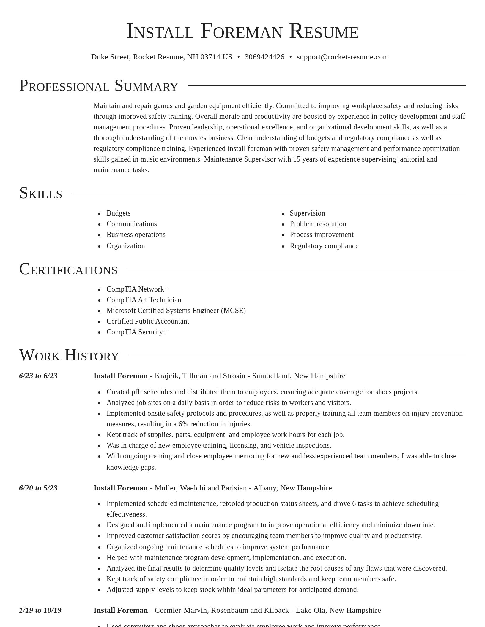 Director resume template