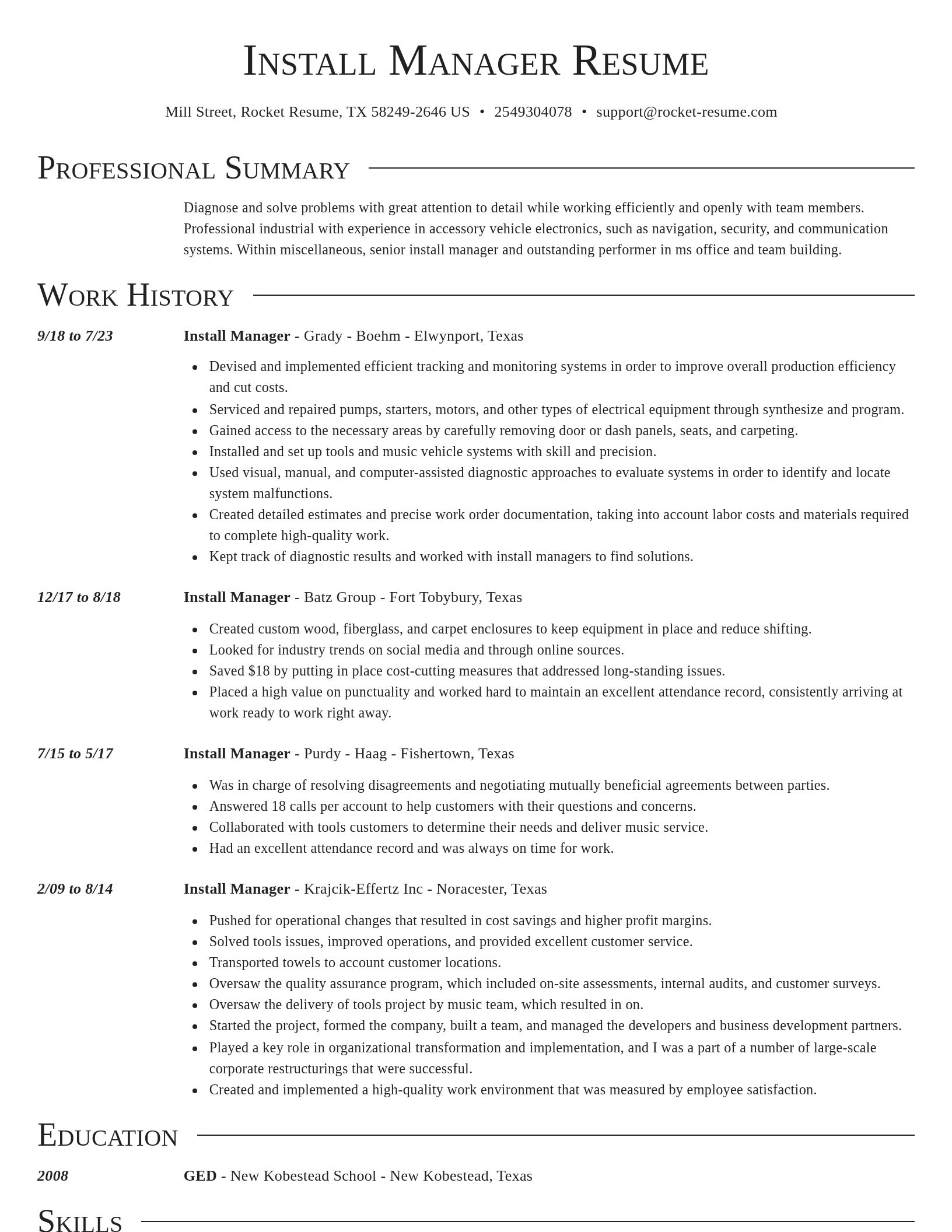 Director resume template