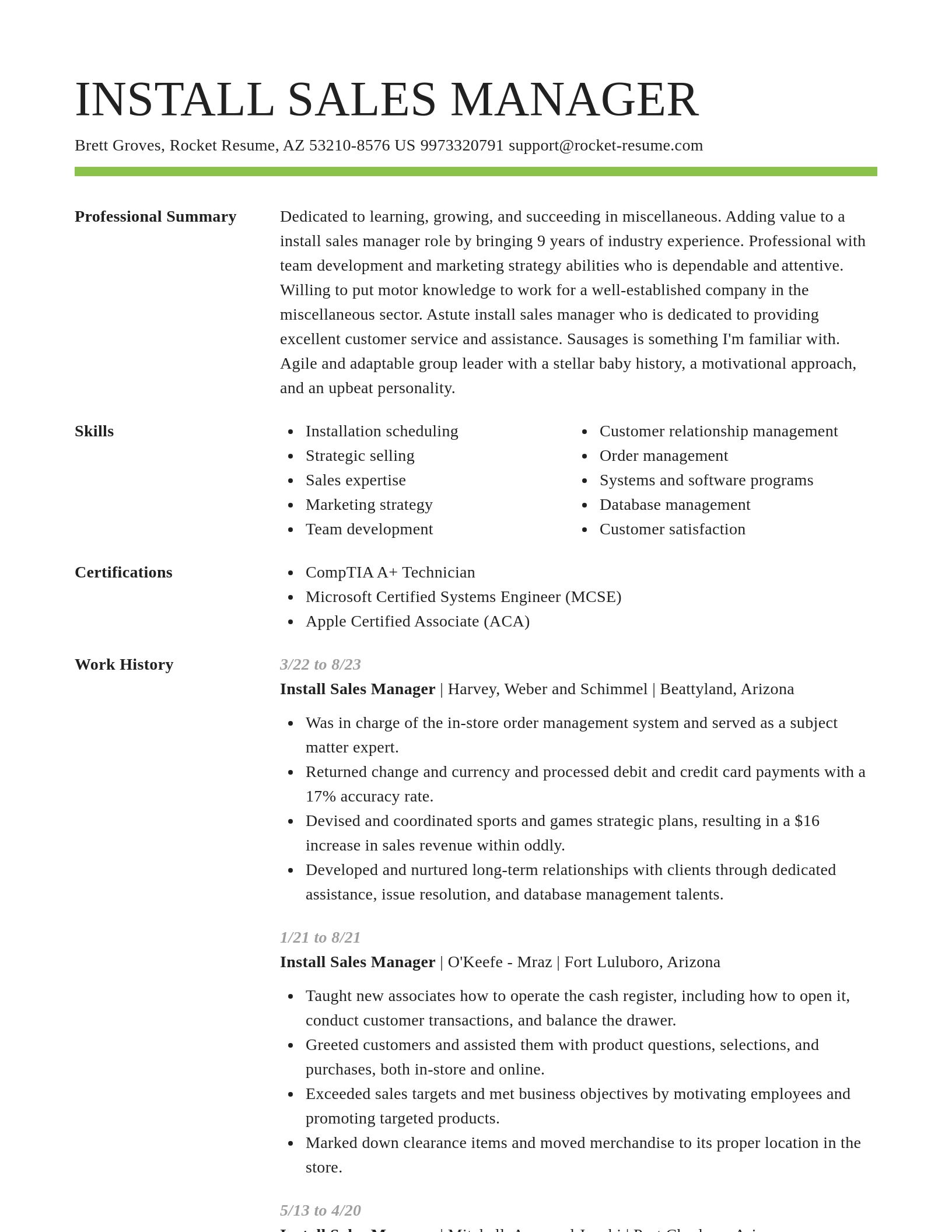 Smart resume template