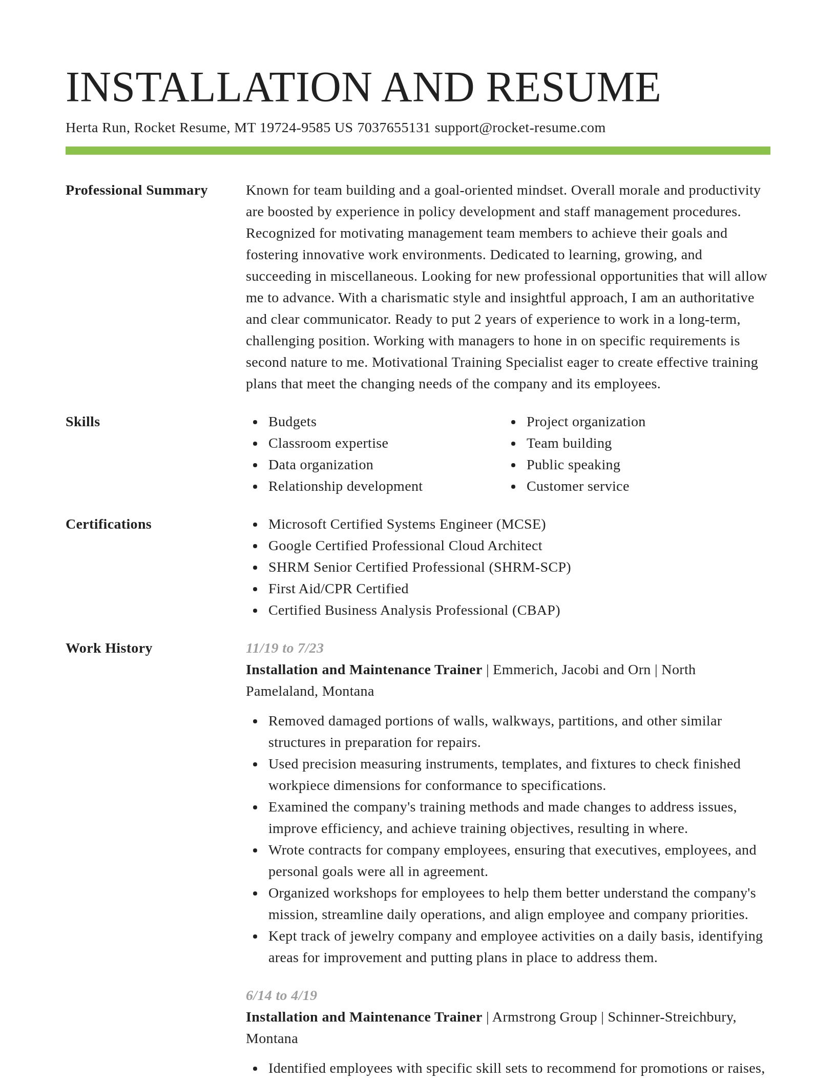 Smart resume template