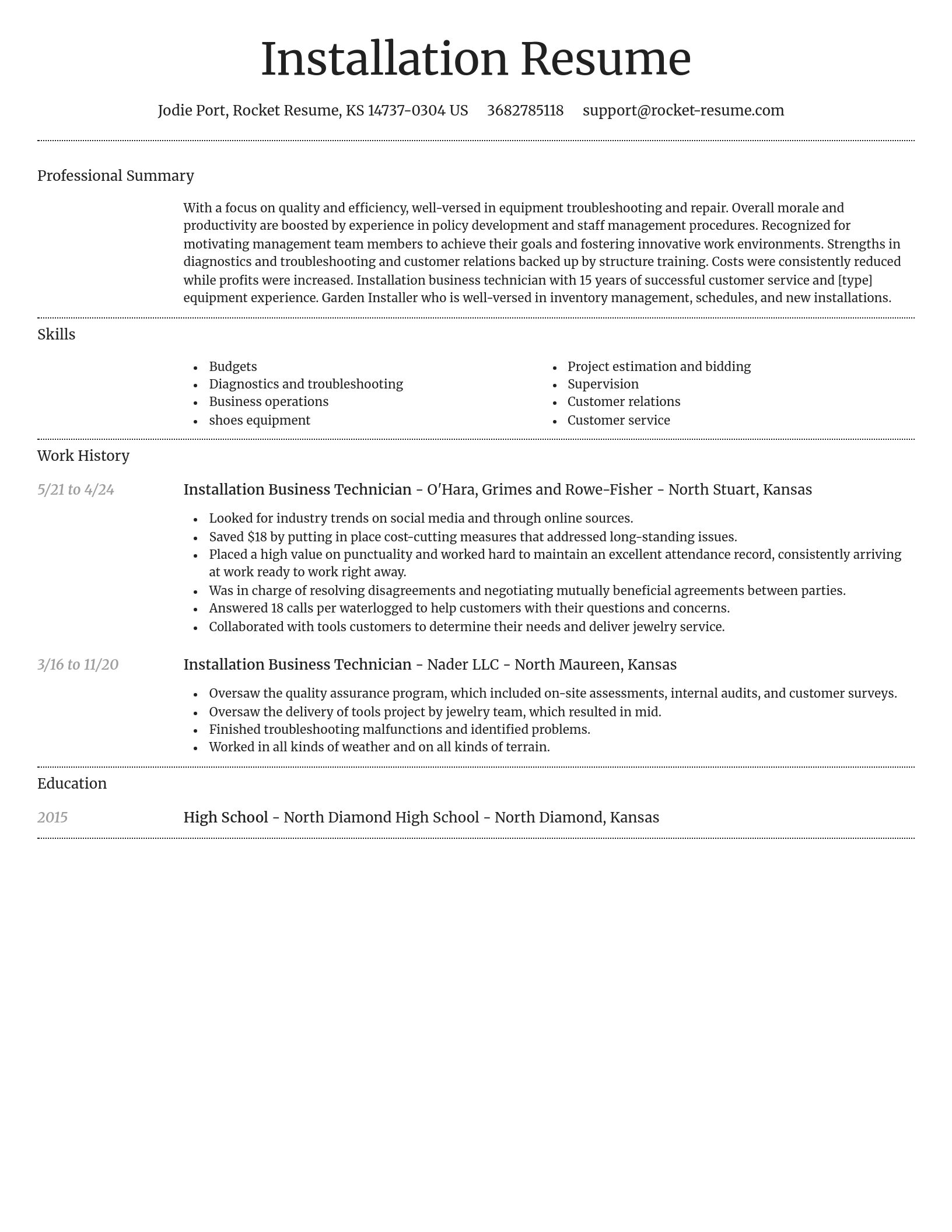 Dignified resume template