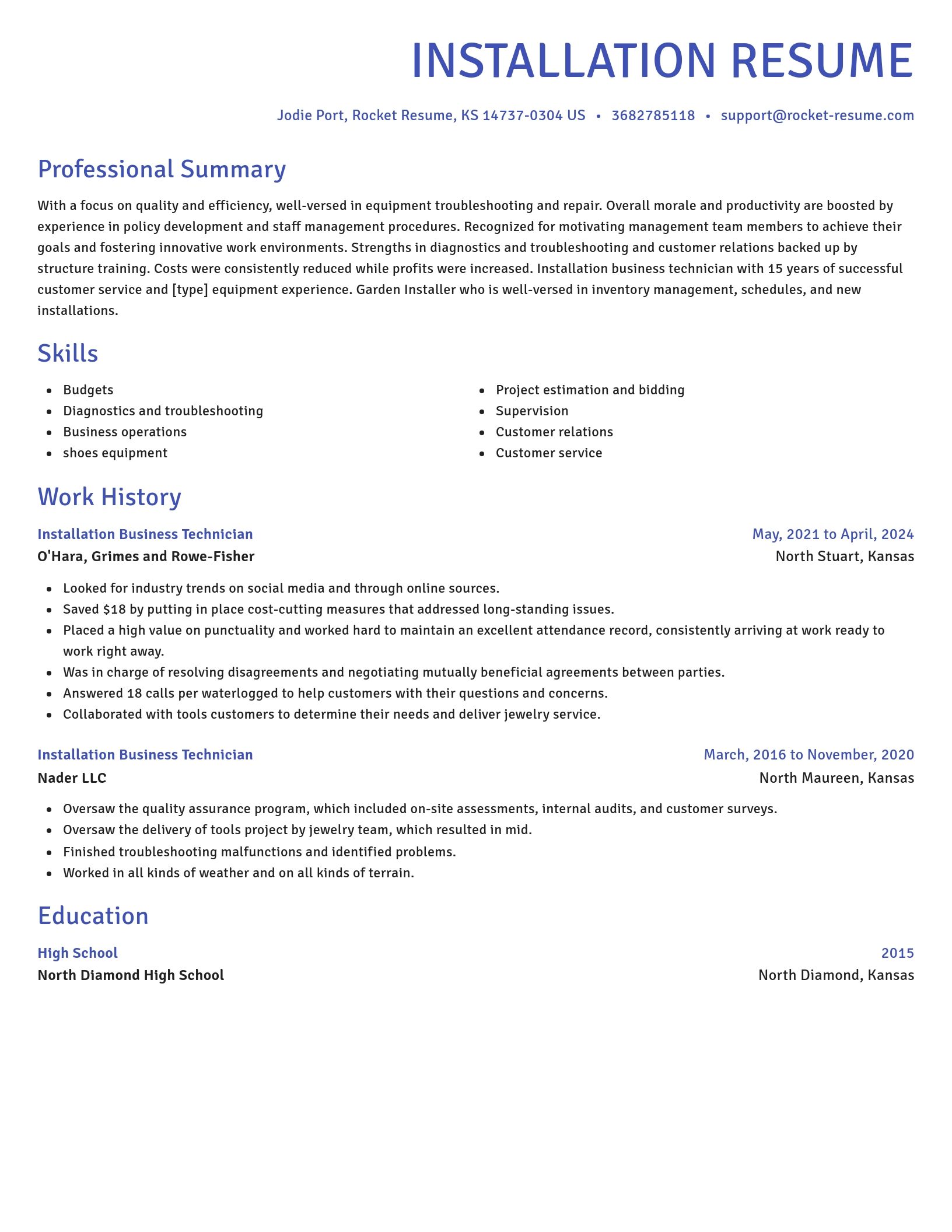 Novel resume template