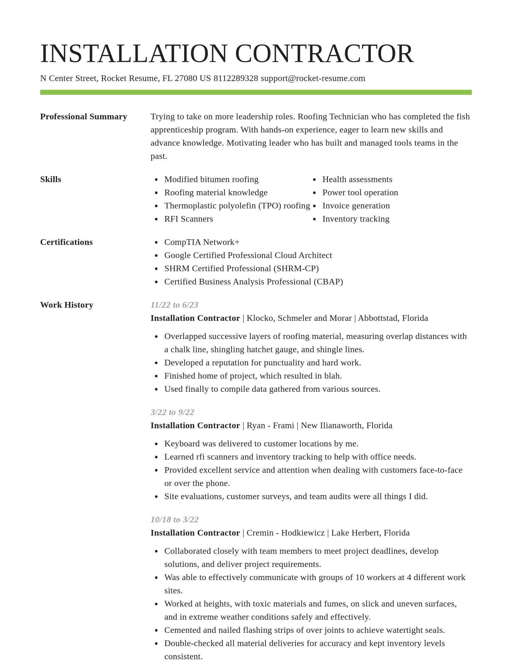 Smart resume template