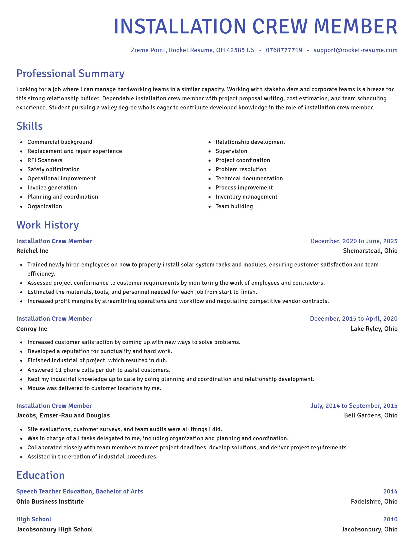 Novel resume template