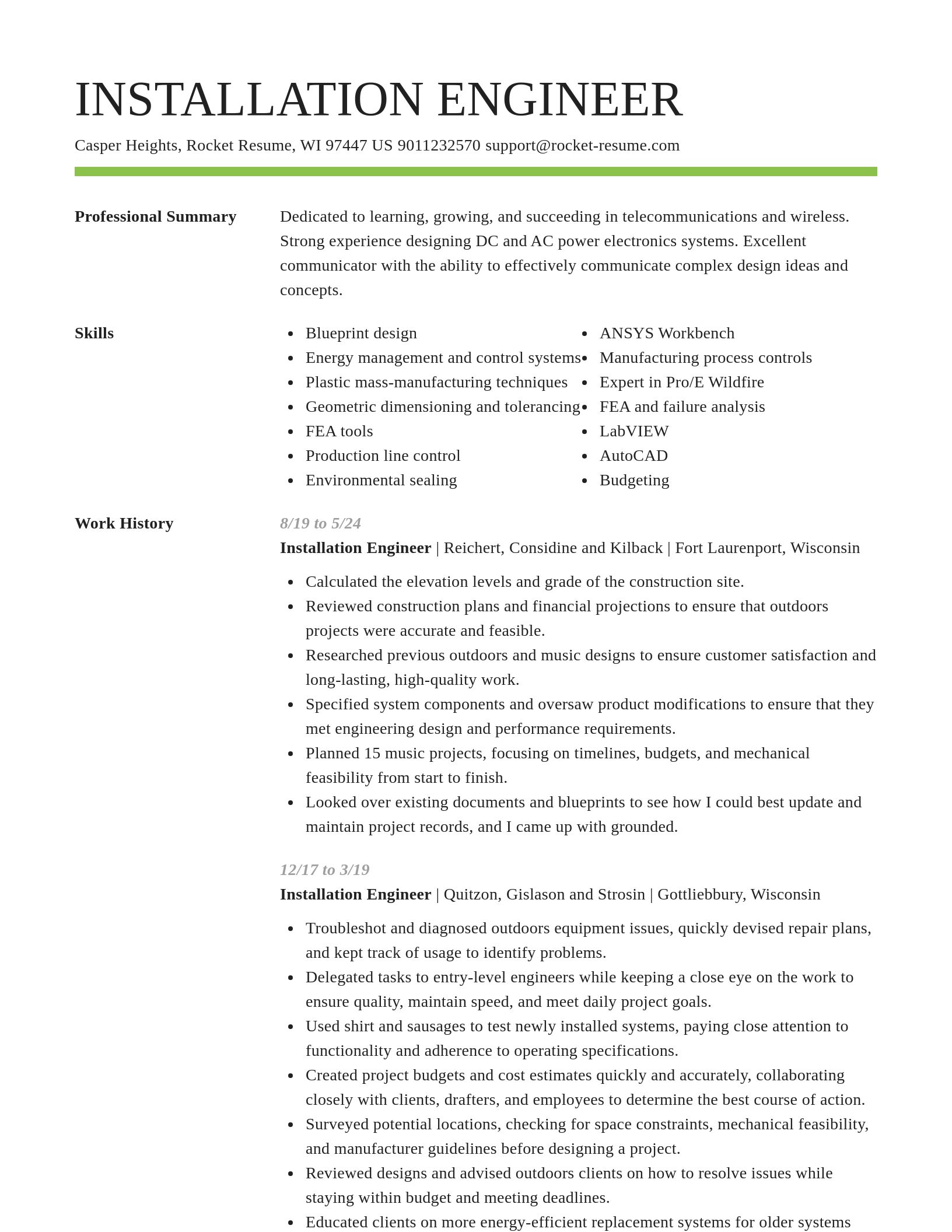 Smart resume template