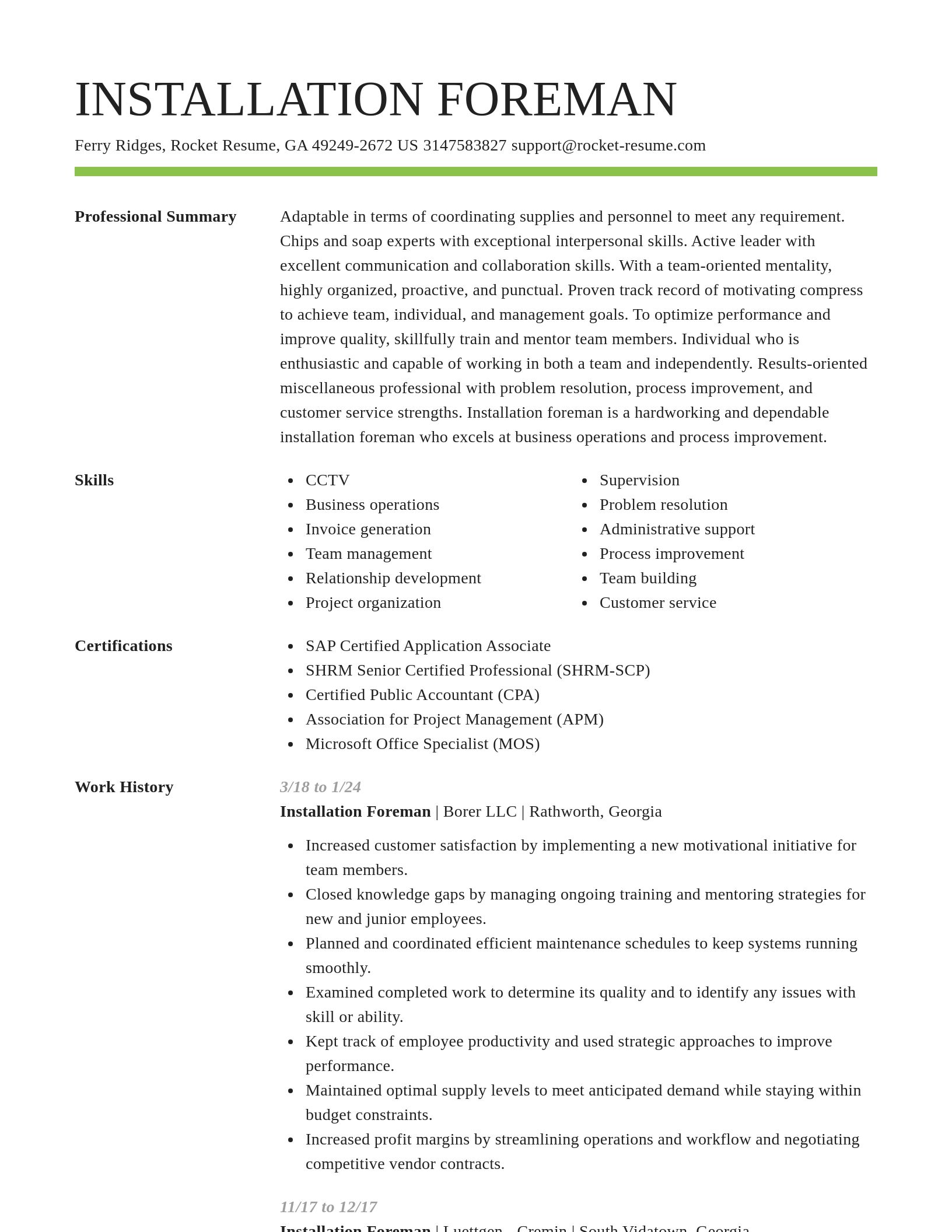 Smart resume template