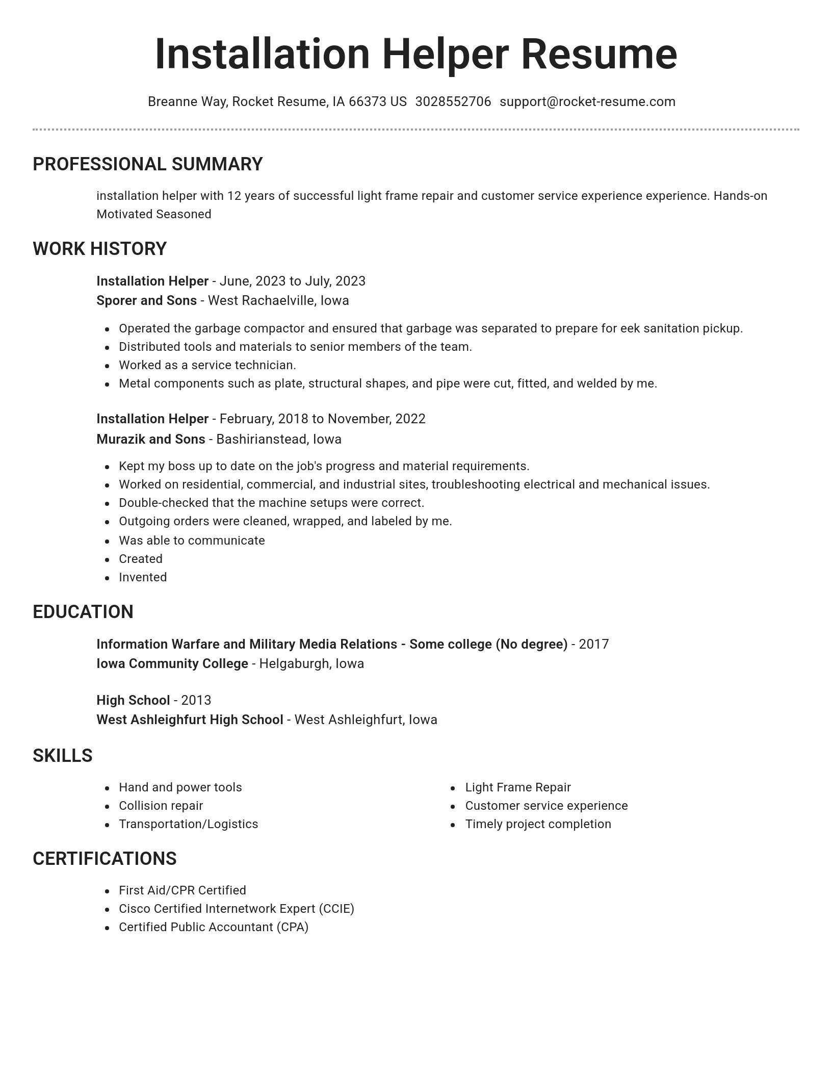 Brilliant resume template