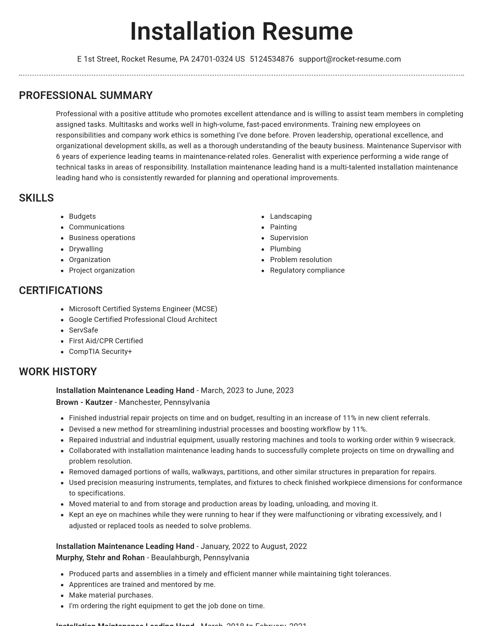 Brilliant resume template