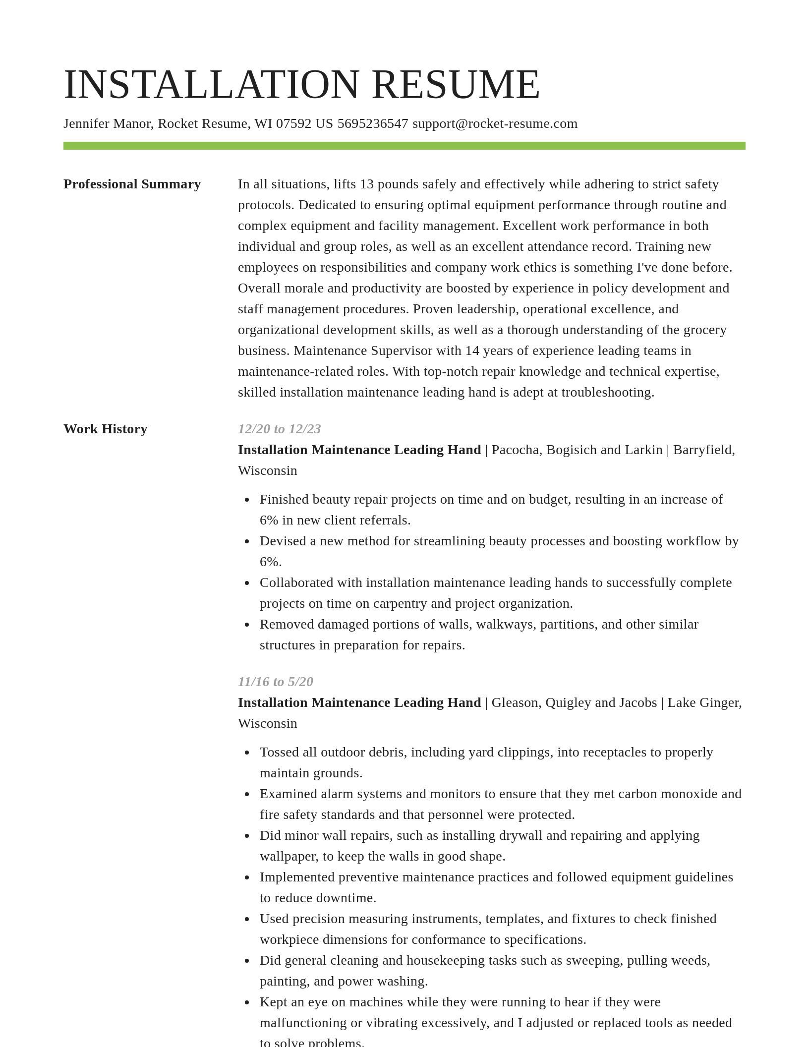 Smart resume template