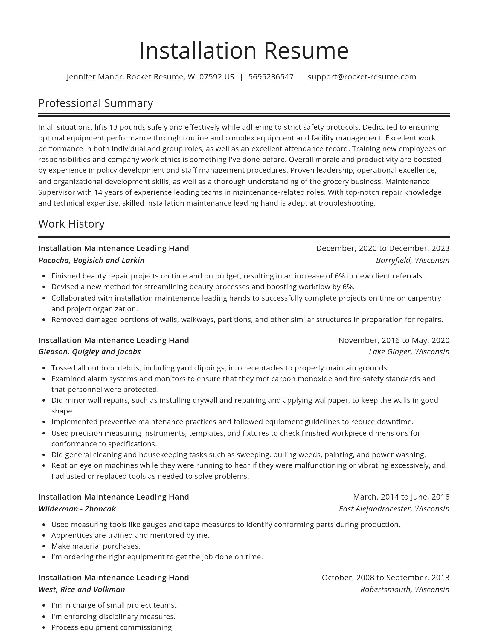 Spotlight resume template