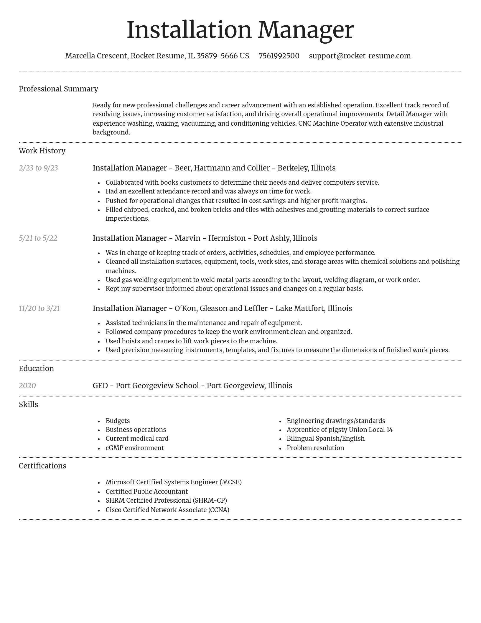 Dignified resume template