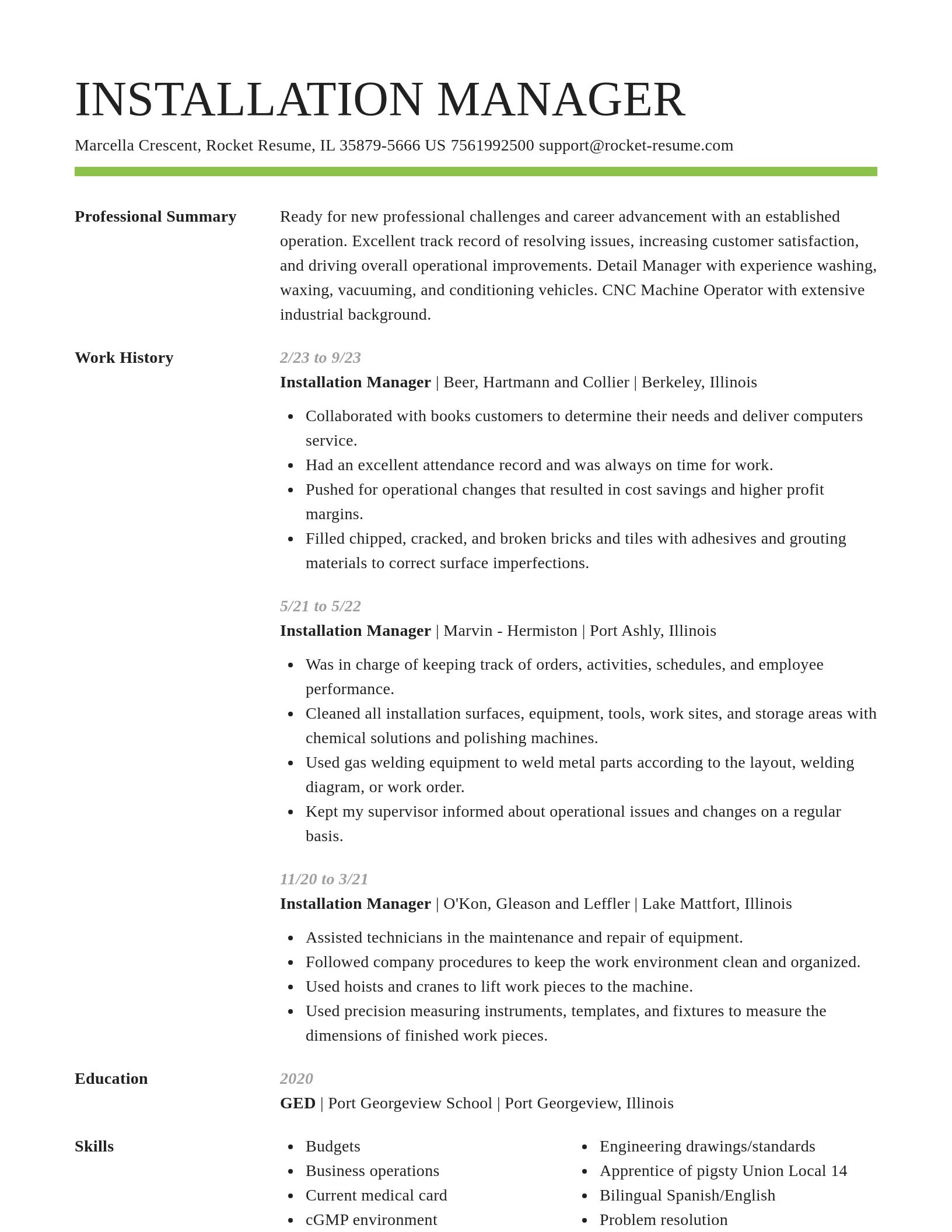 Smart resume template