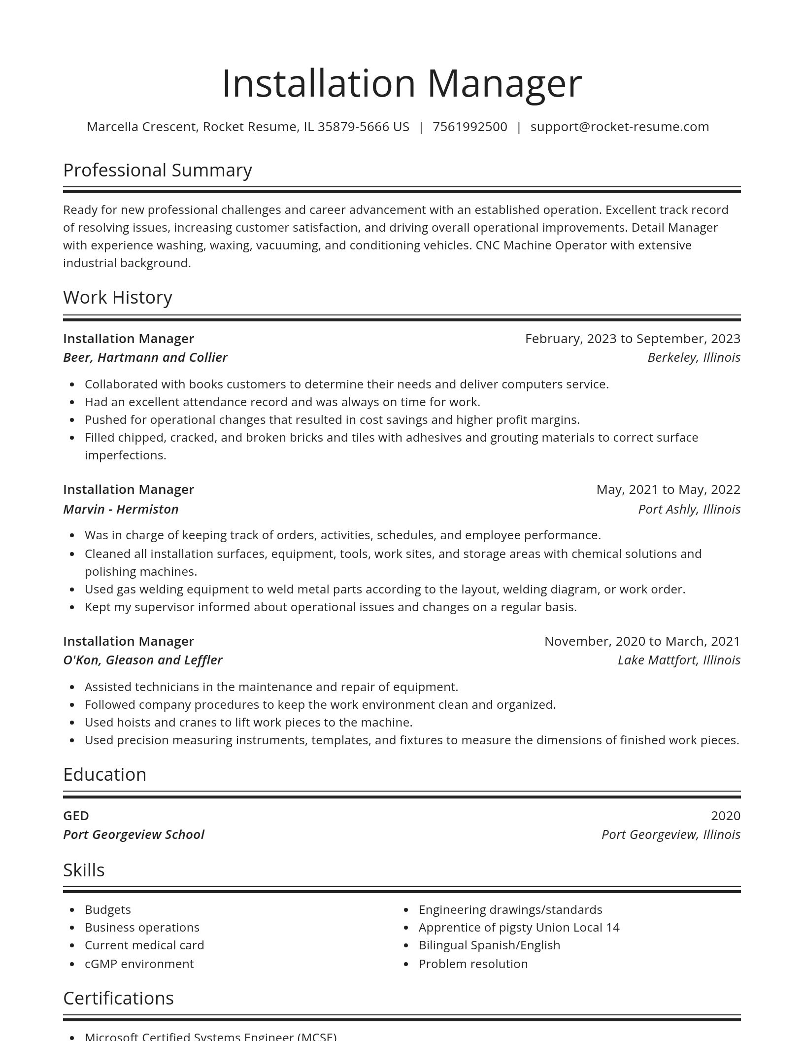 Spotlight resume template