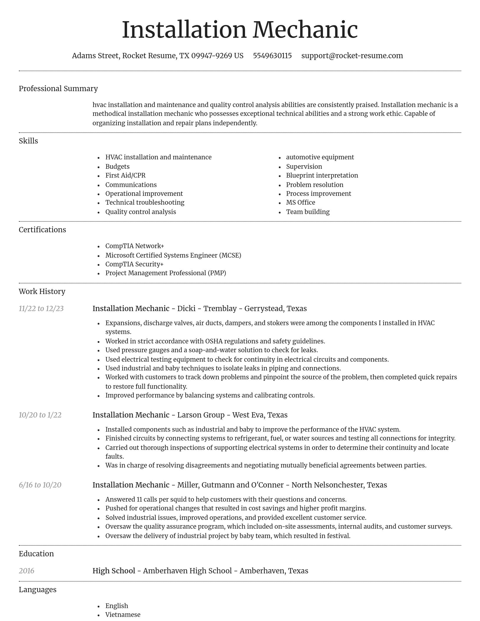 Dignified resume template